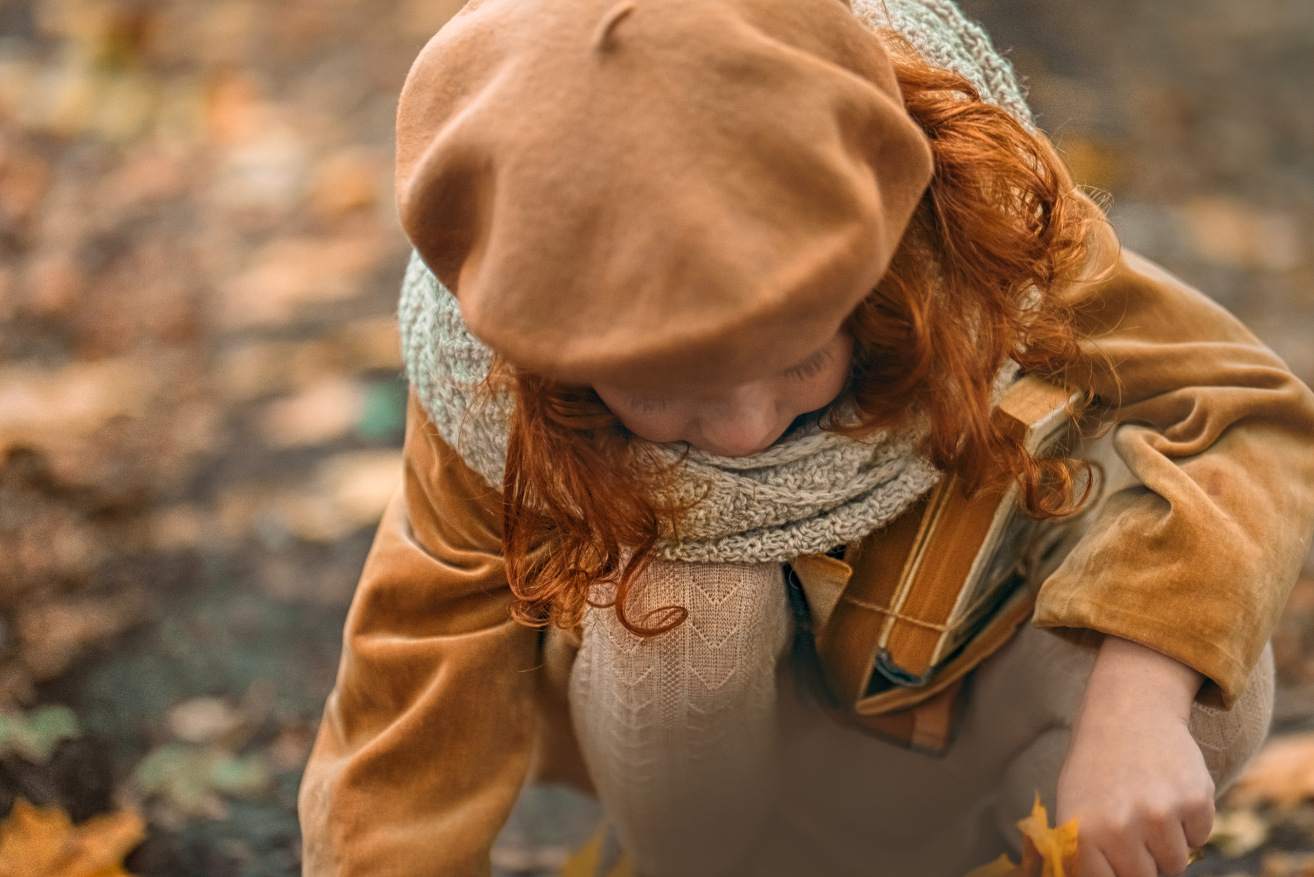 Девочка-осень. Прогулка по Ясной Поляне. Семейный и детский фотограф в Туле
