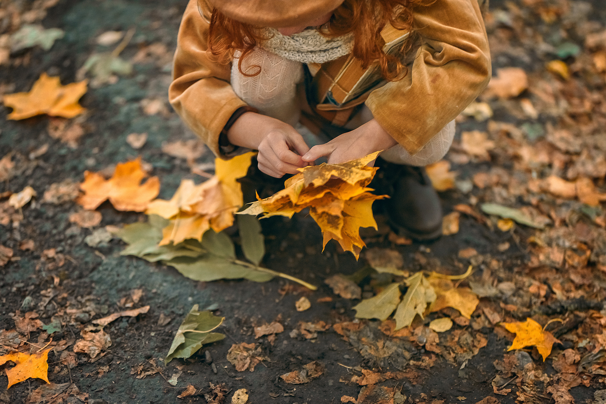 Девочка-осень. Прогулка по Ясной Поляне. Семейный и детский фотограф в Туле