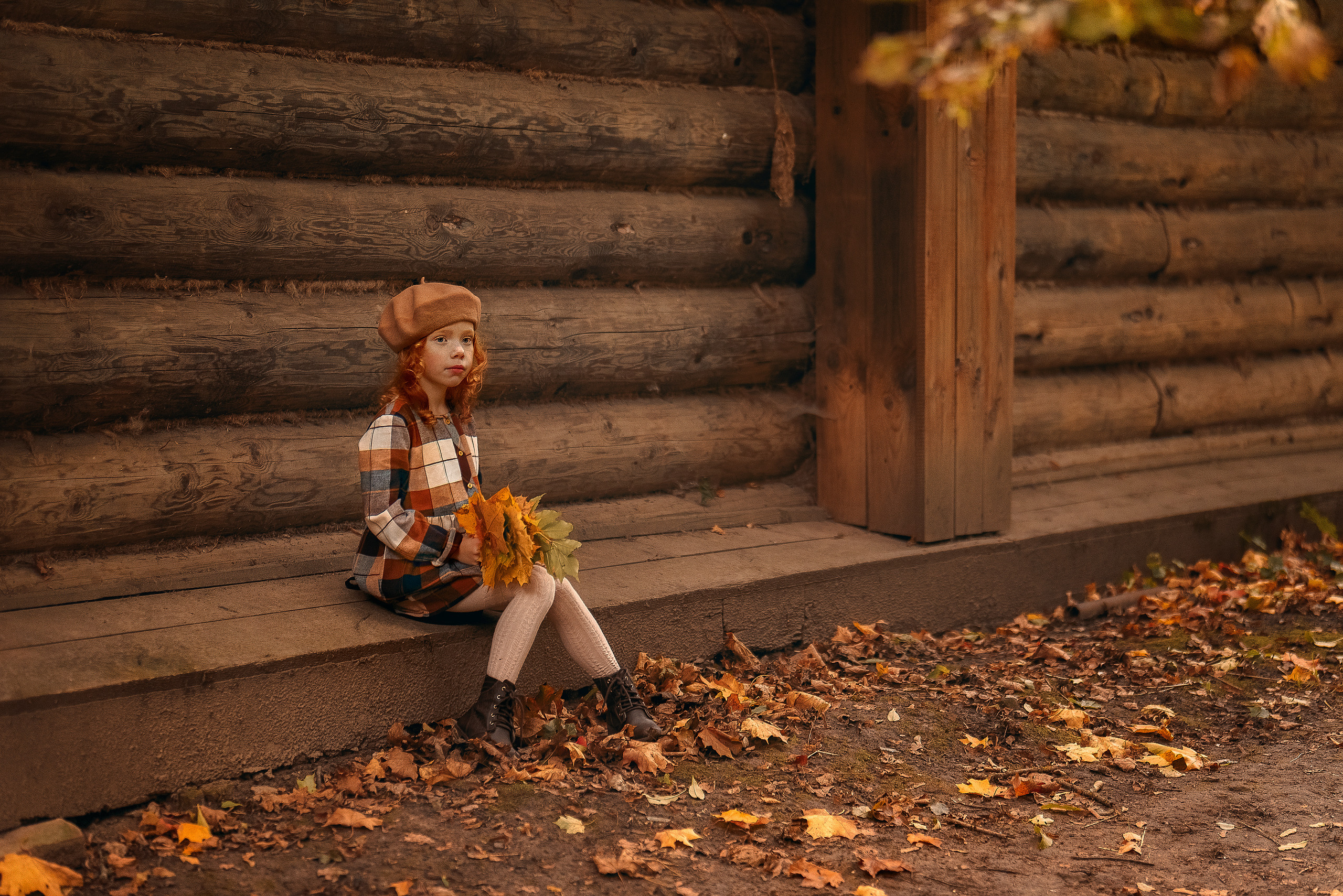 Девочка-осень. Прогулка по Ясной Поляне. Семейный и детский фотограф в Туле