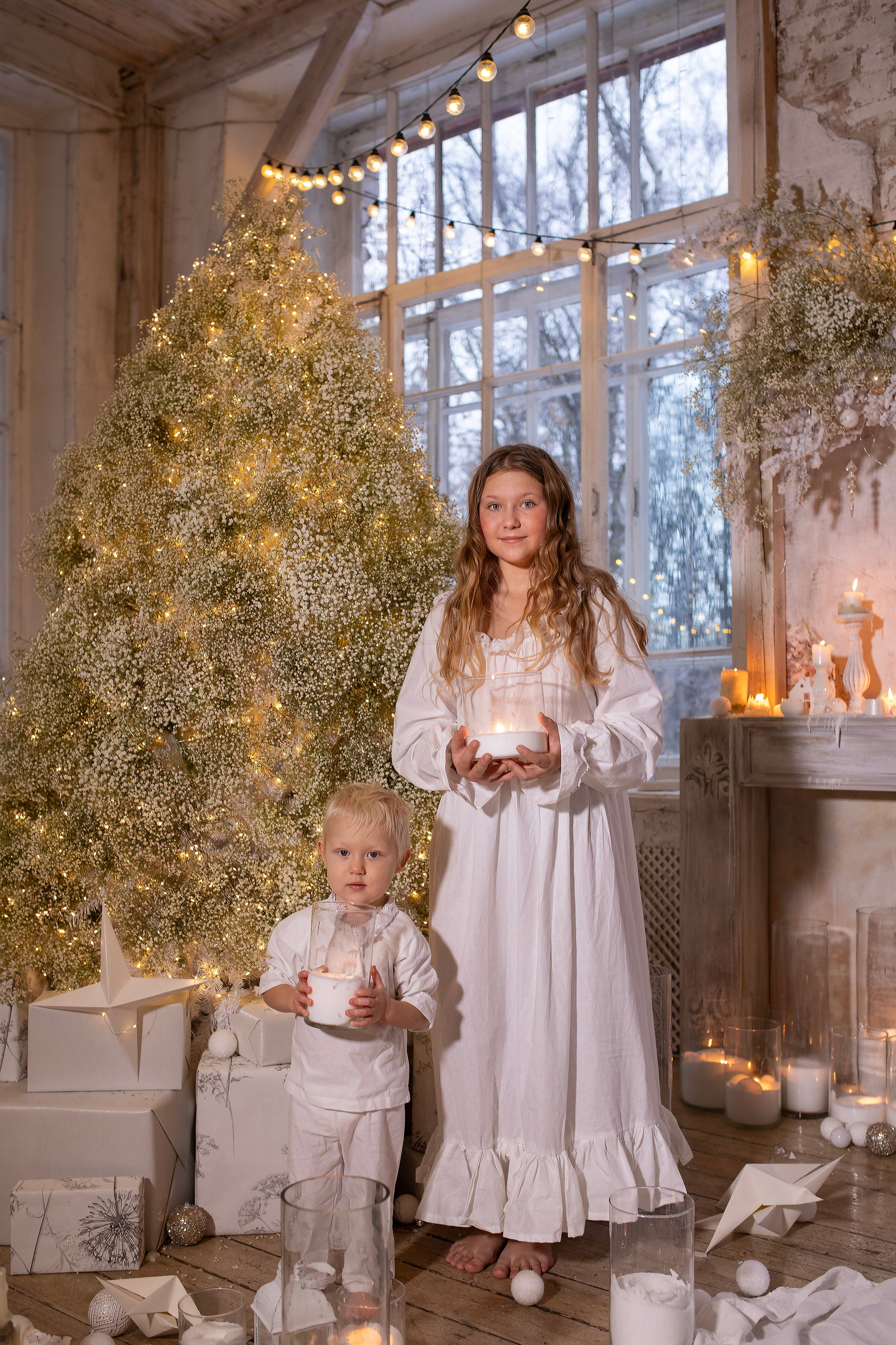 Новогодняя фотосессия Анны с детьми. Арт- фотограф Москва