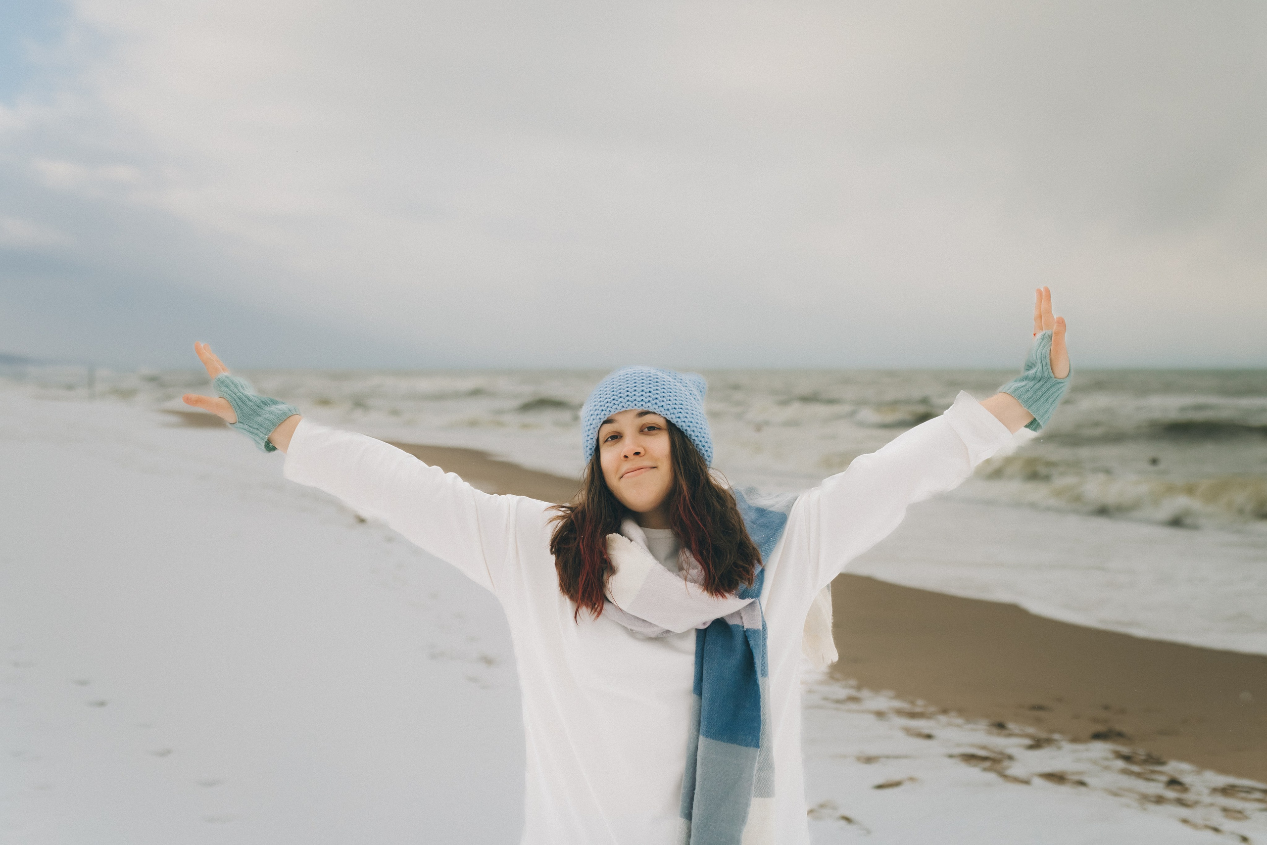 Маша и зима на Балтике. Фотограф Зеленоградск Красильникова Елена