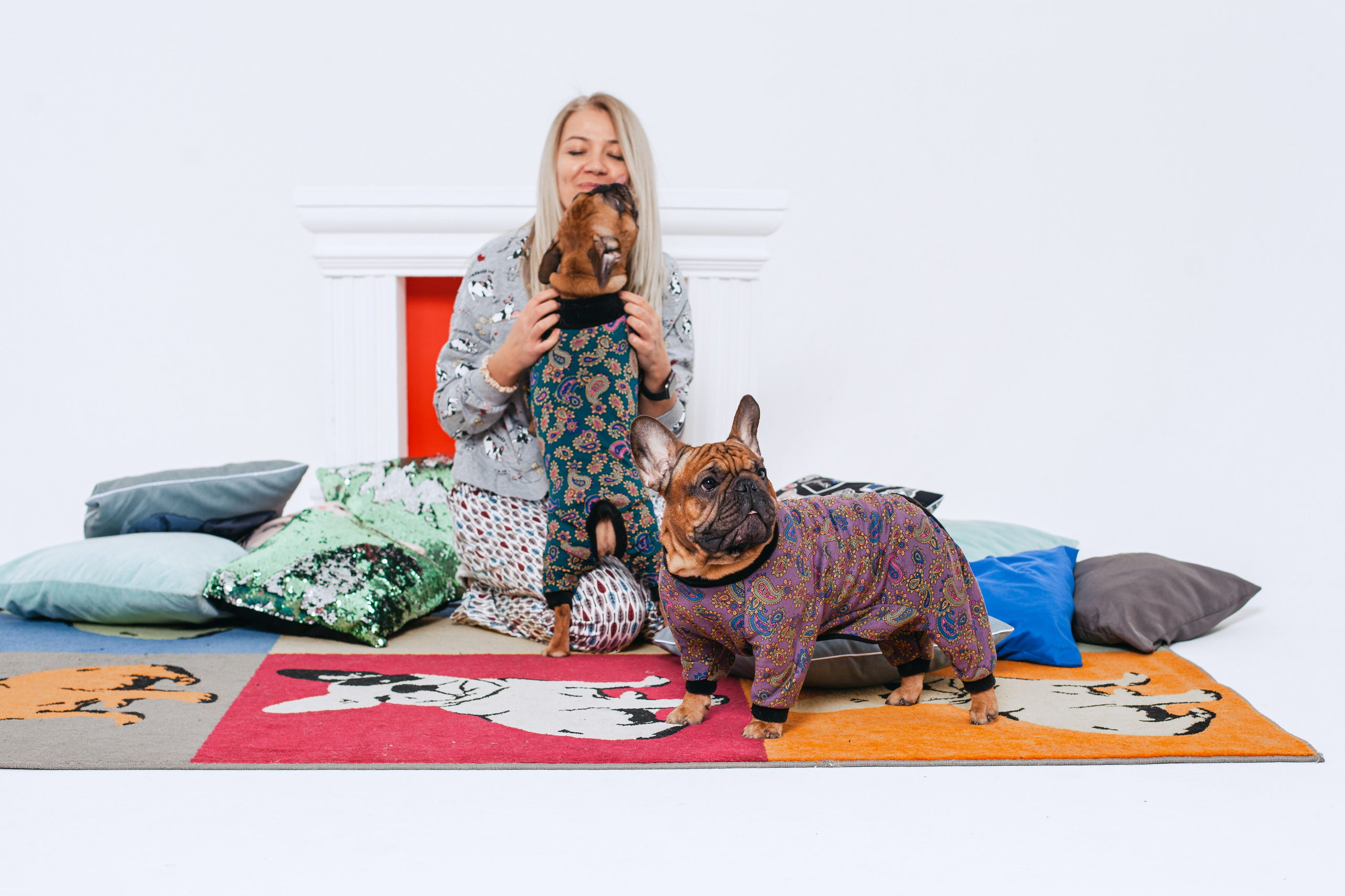 Пижамная вечеринка французских бульдогов и их хозяев. Фотограф-анималист Татьяна Степанова
