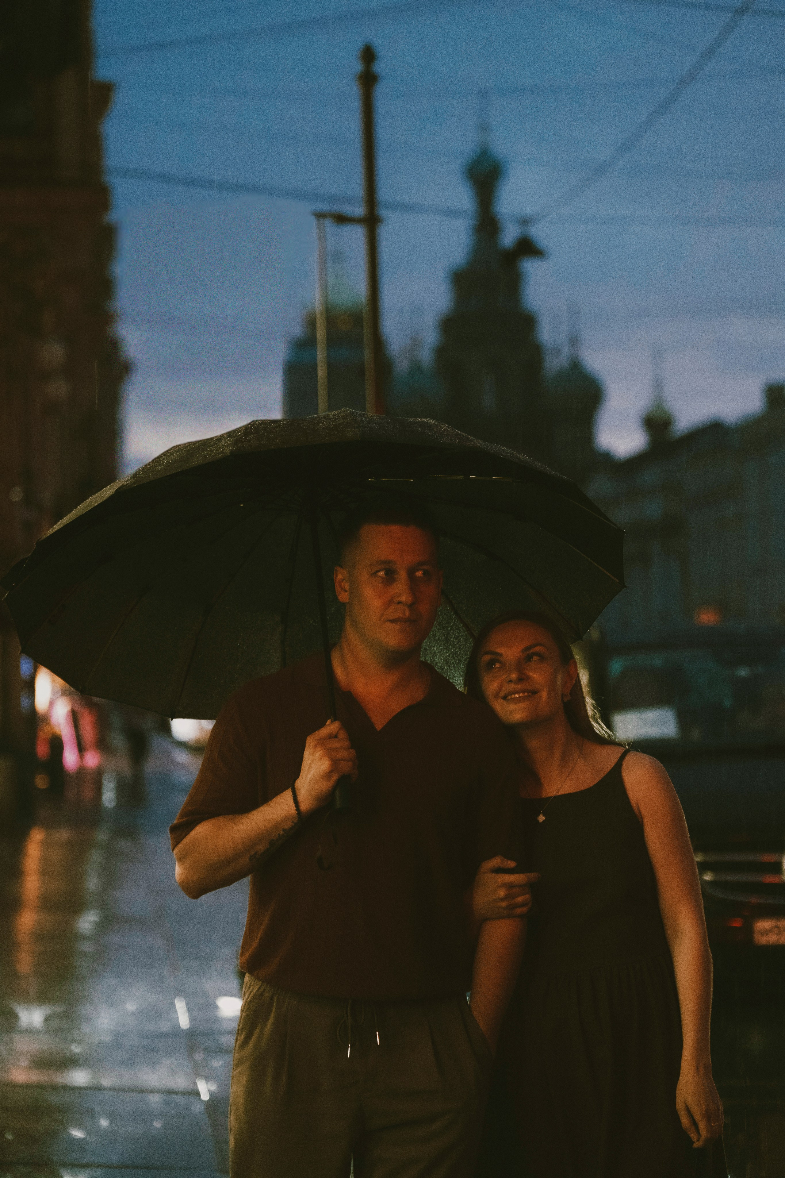 Освежающий летний дождь с Лёшей и Мариной. Портретный и семейный фотограф в СПб Марья Туранова