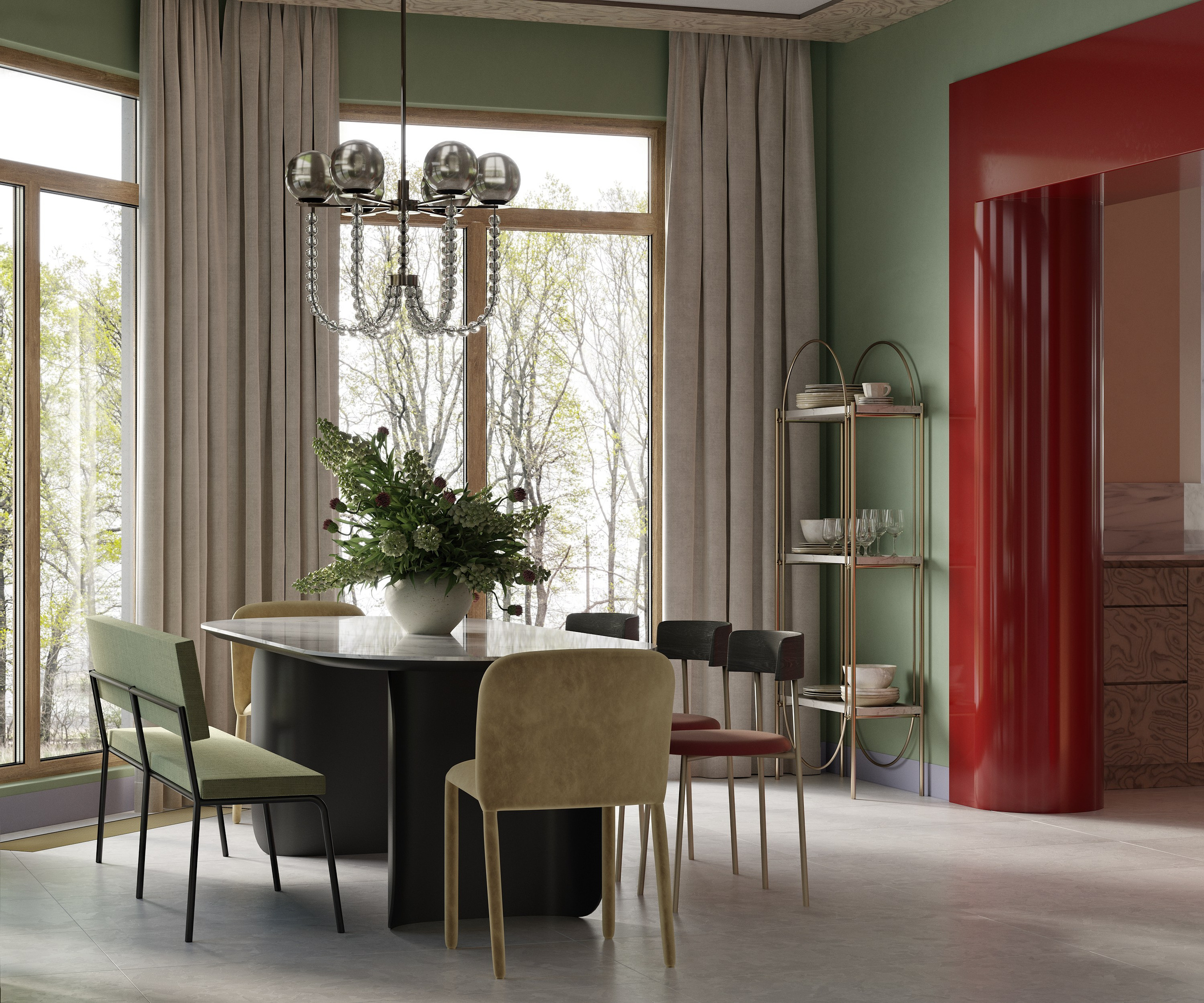 Spring dinning | Design by Lake and Walls. Interior visualisation | avocado.render