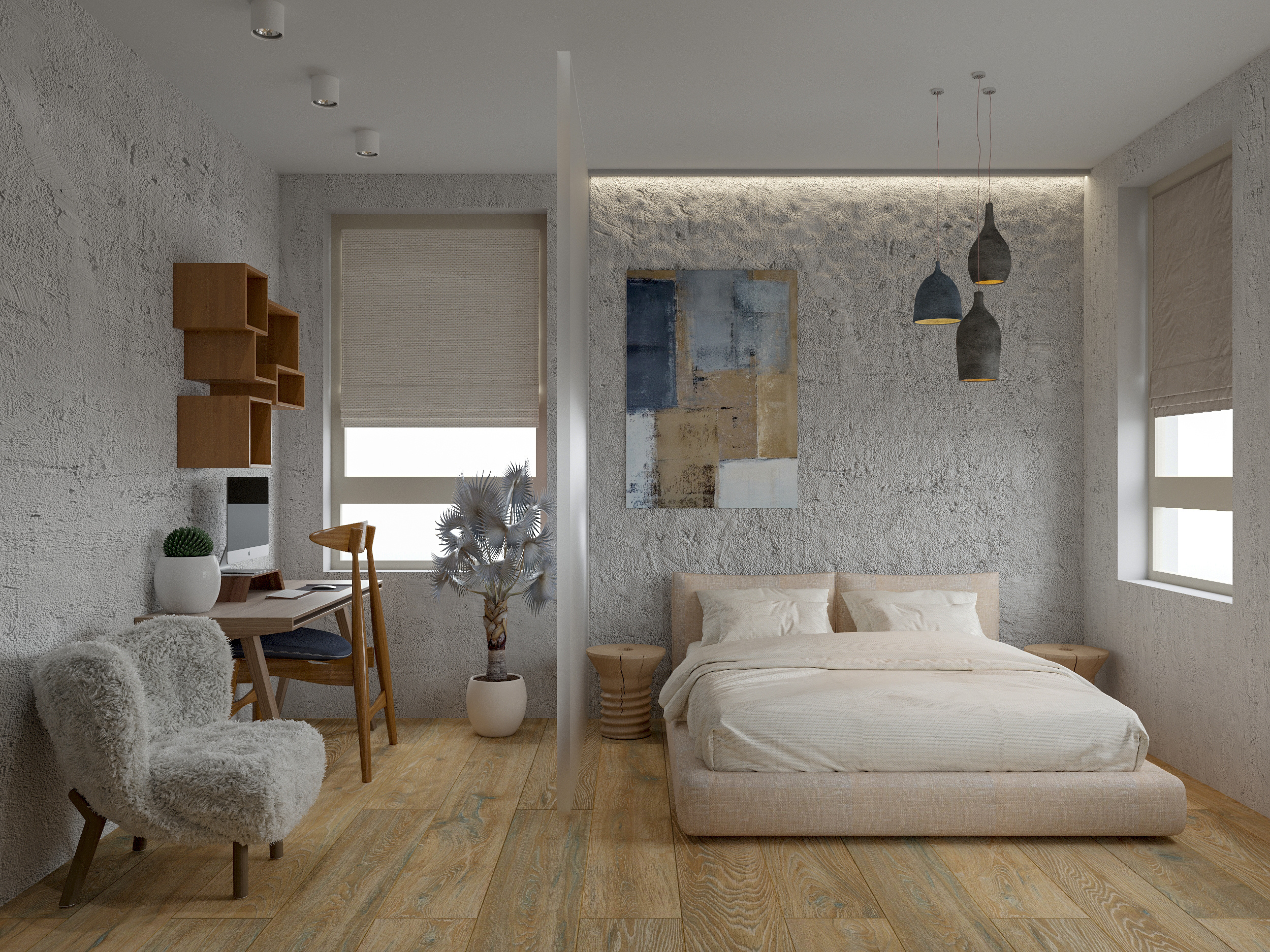 Современный дизайн интерьера для семейной пары в Сочи. Дизайн-проект и авторский надзор в Москве