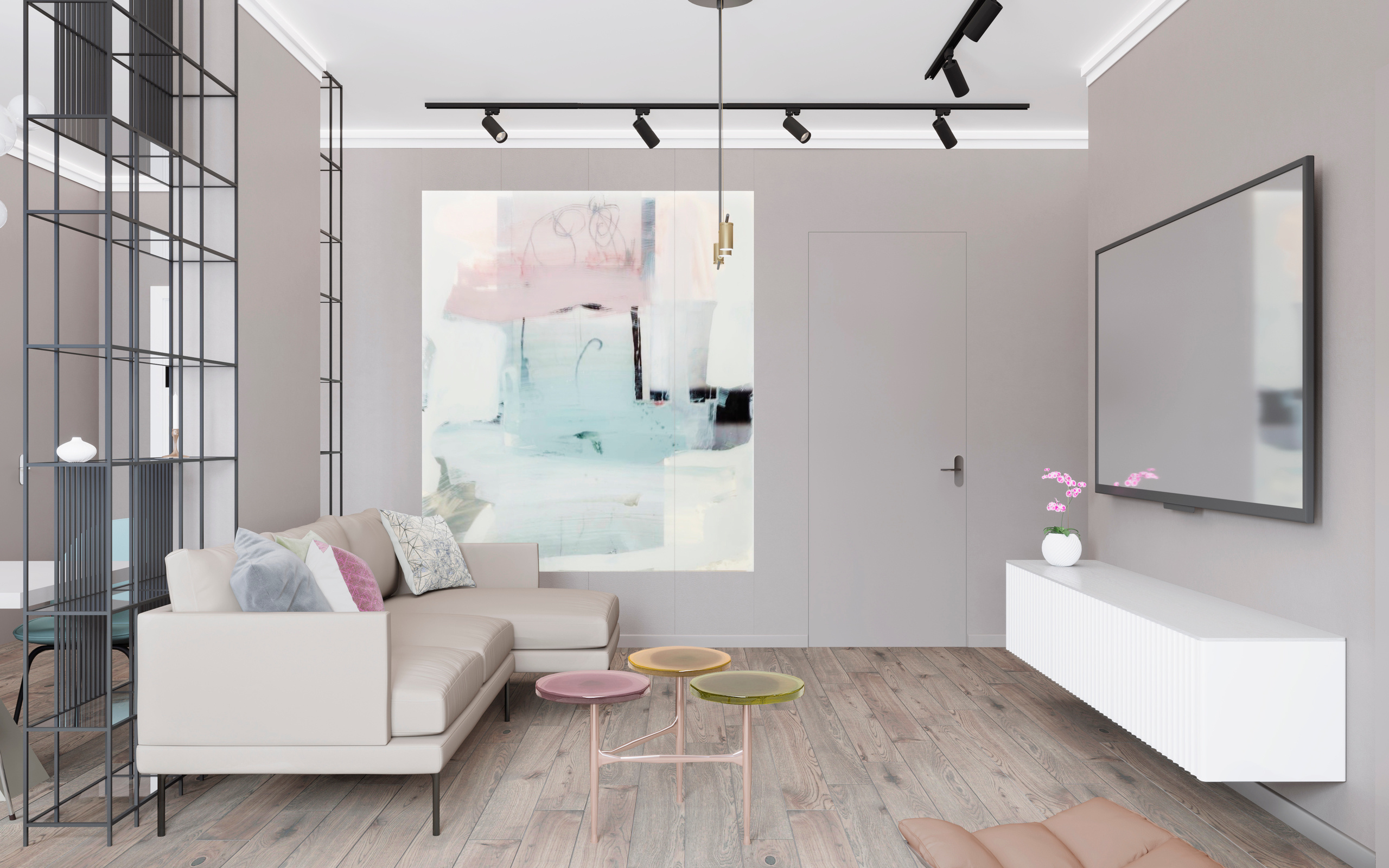 Дизайн студии для молодой девушки в Московской области. Дизайн-проект и авторский надзор в Москве