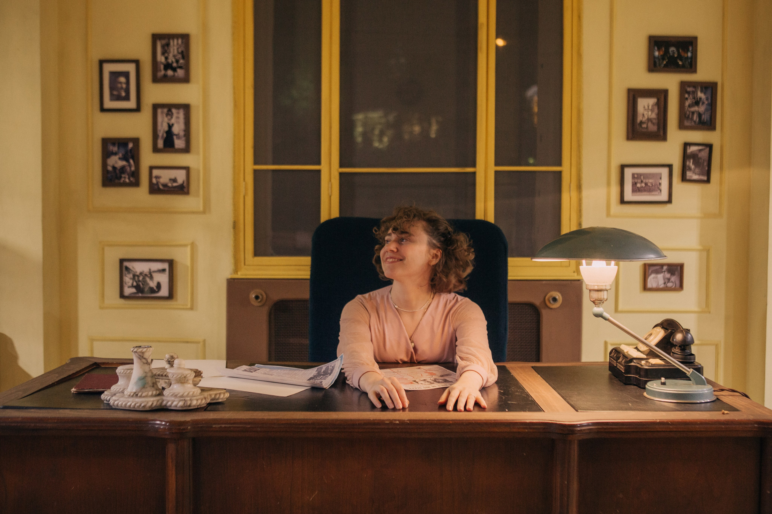 A cinematic daydream in the spirit of Wes Anderson’s style. Portrait, family and pet photographer in Cyprus, Ksenia Bourdelle