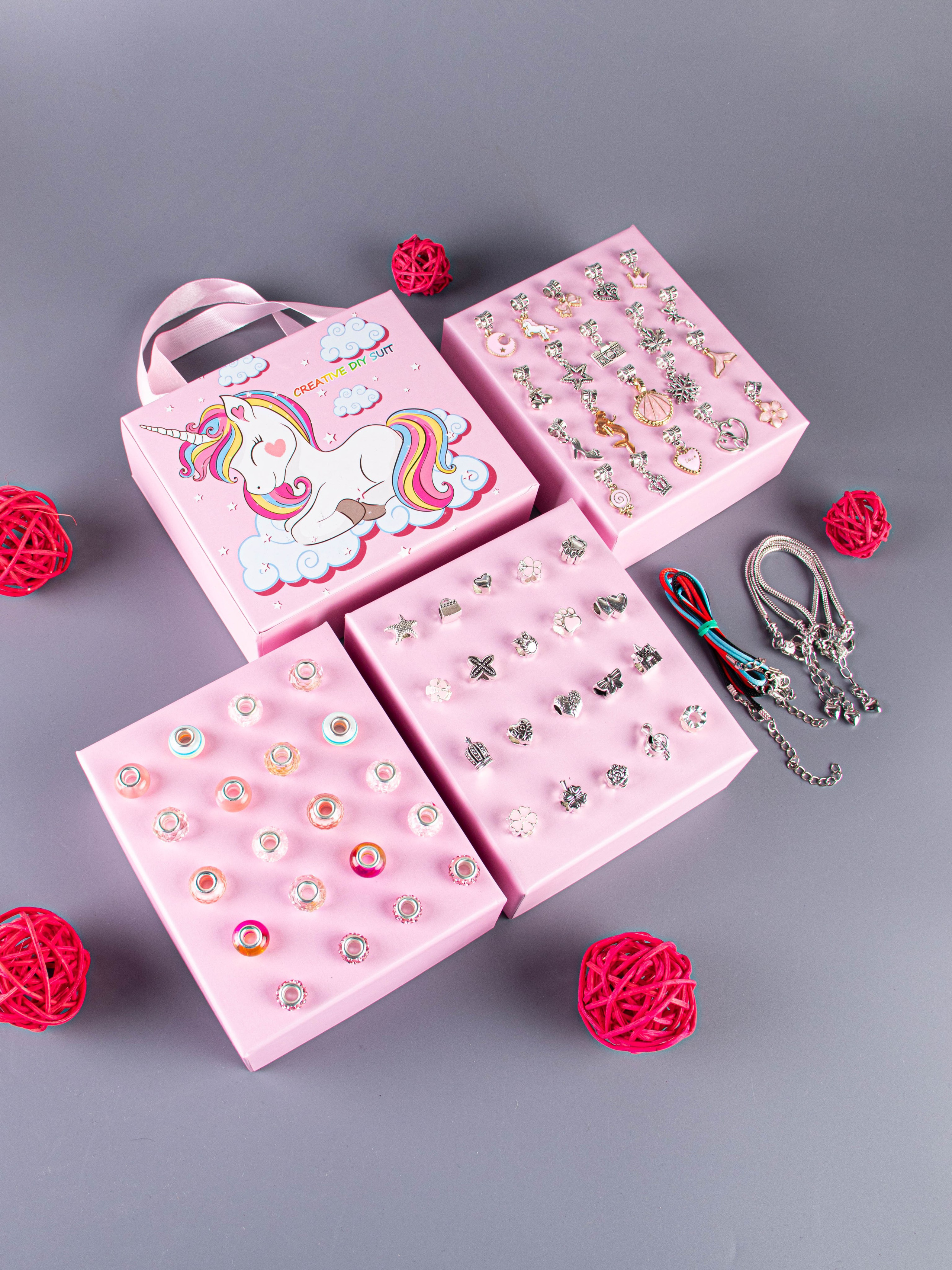 Наборы по созданию браслетов (розовый). «Матрица»