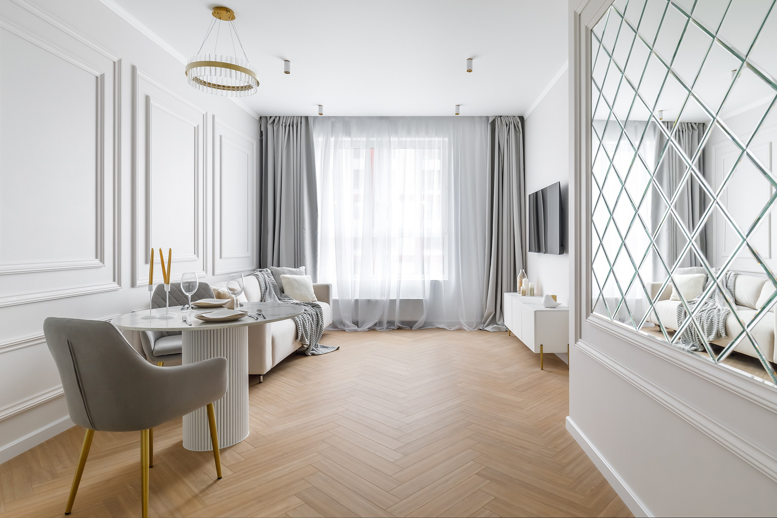 Квартира в светлых тонах для продажи в ЖК Кутузов Град 2