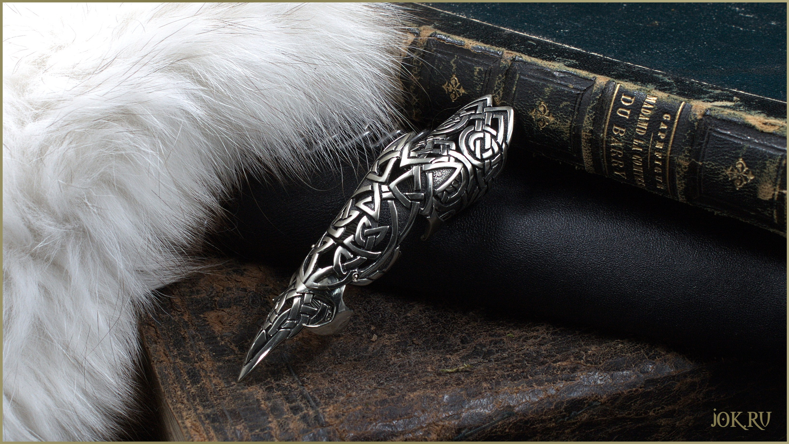 Необычная бижутерия кольцо коготь на весь палец украшение ручной работы в мастерской Joker-studio