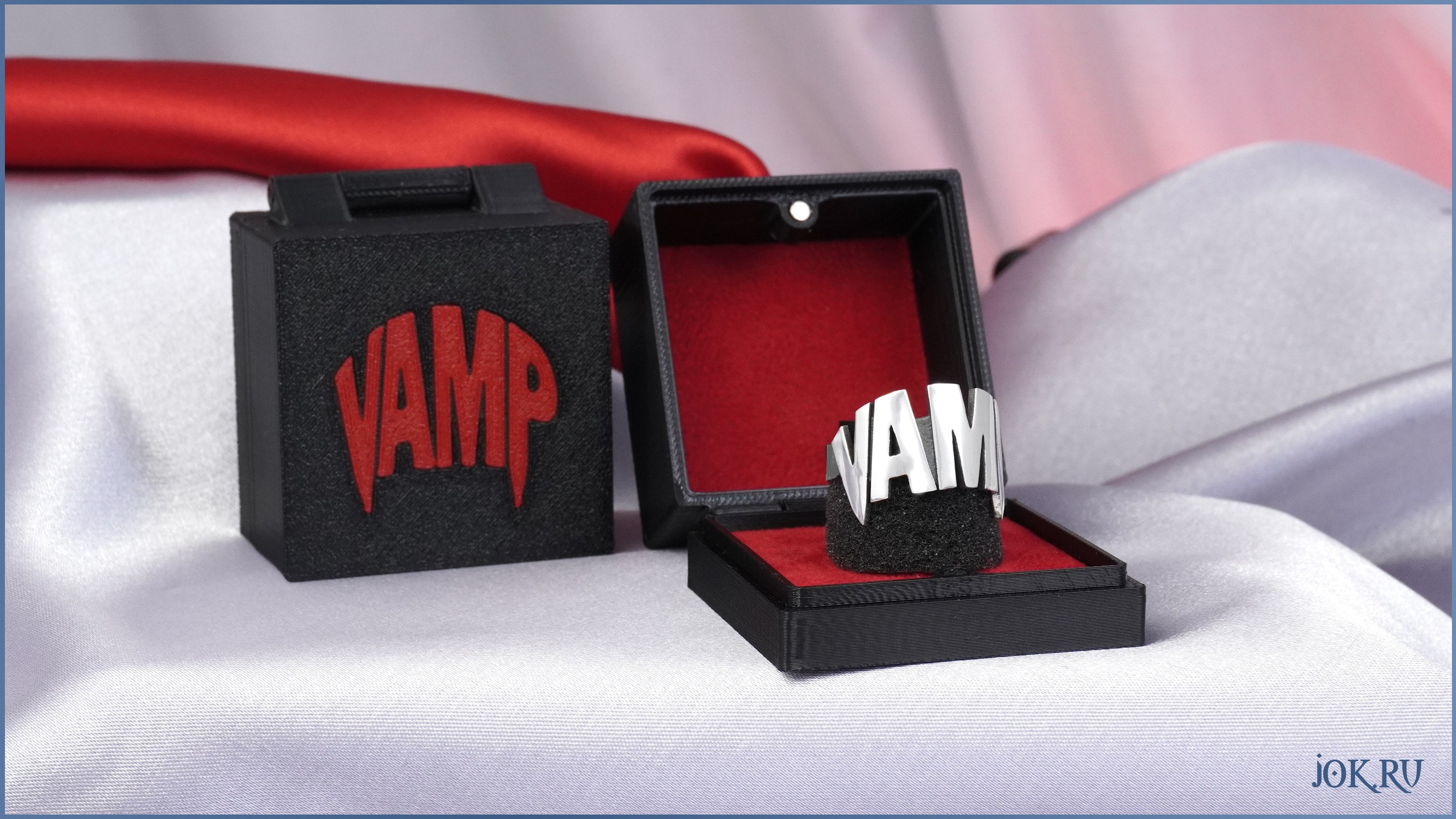 Парные готические кольца «Вамп» (Vamp) — ручная работа с вампирской символикой | Joker‑Studio