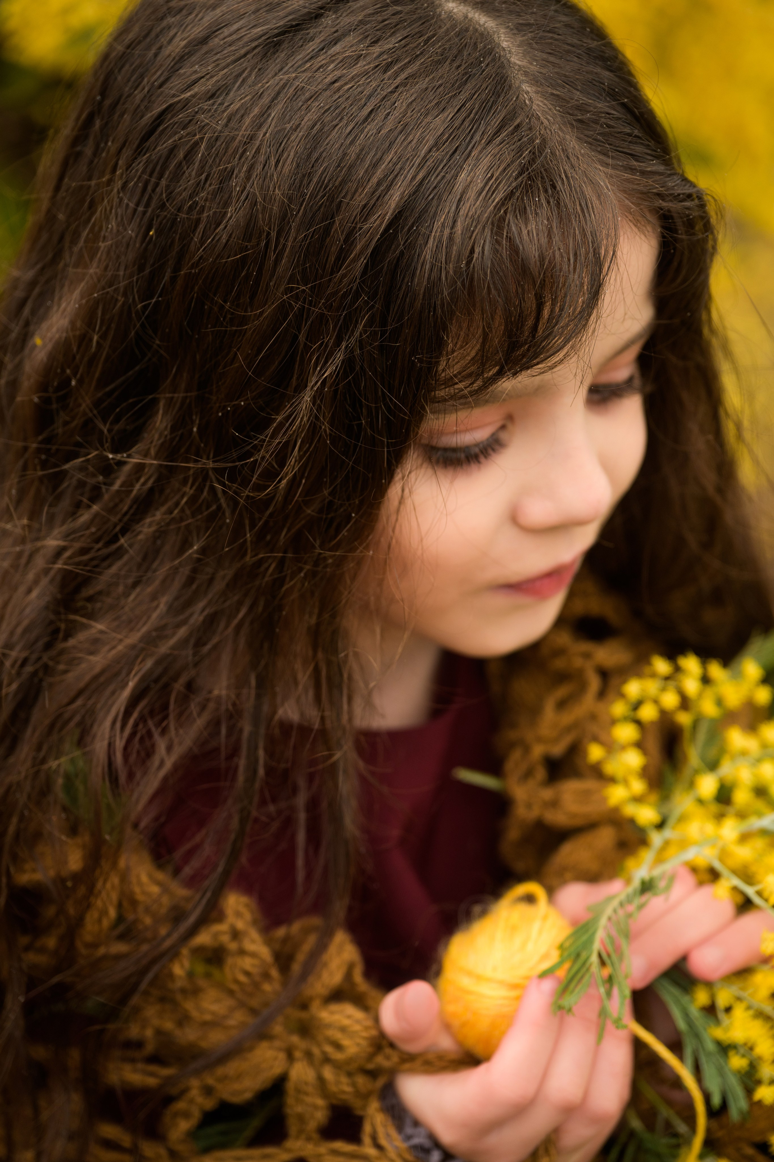 Фотосессия с мимозой