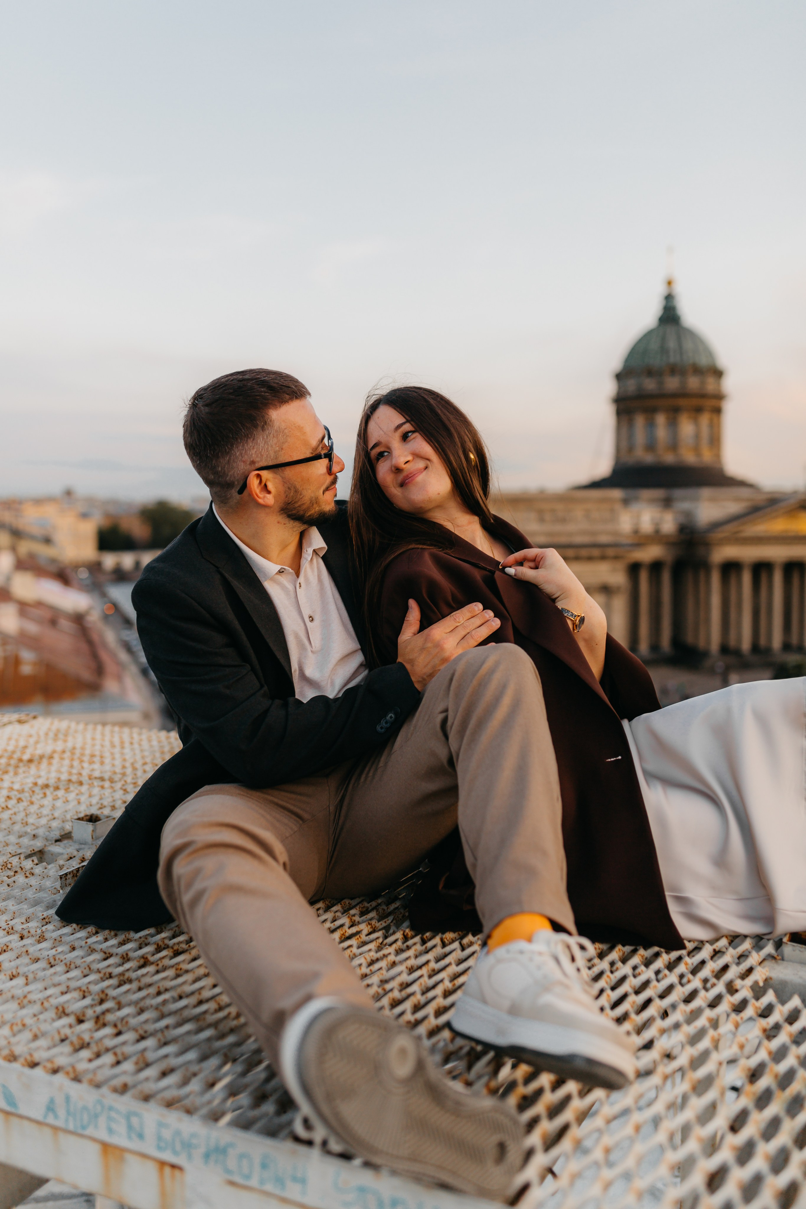 LoveStory на крышах Питера. Фотограф Санкт-Петербург Князева Елизавета