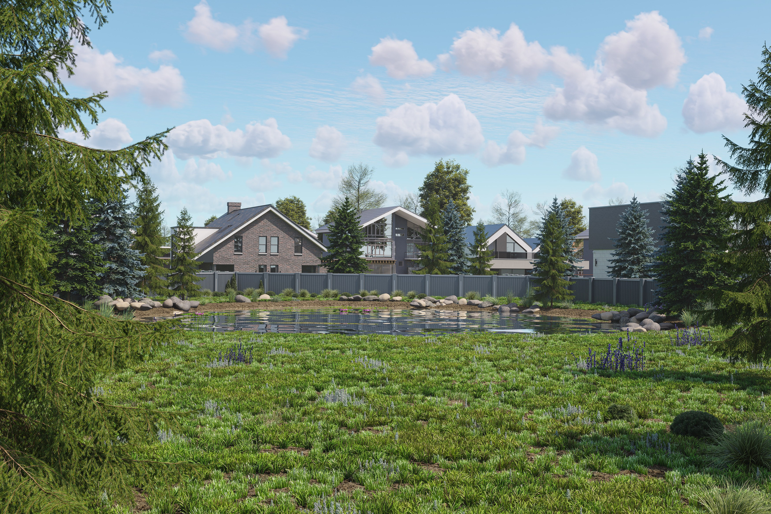 River Park, Лапино. 3D визуализация интерьера и архитектурной среды