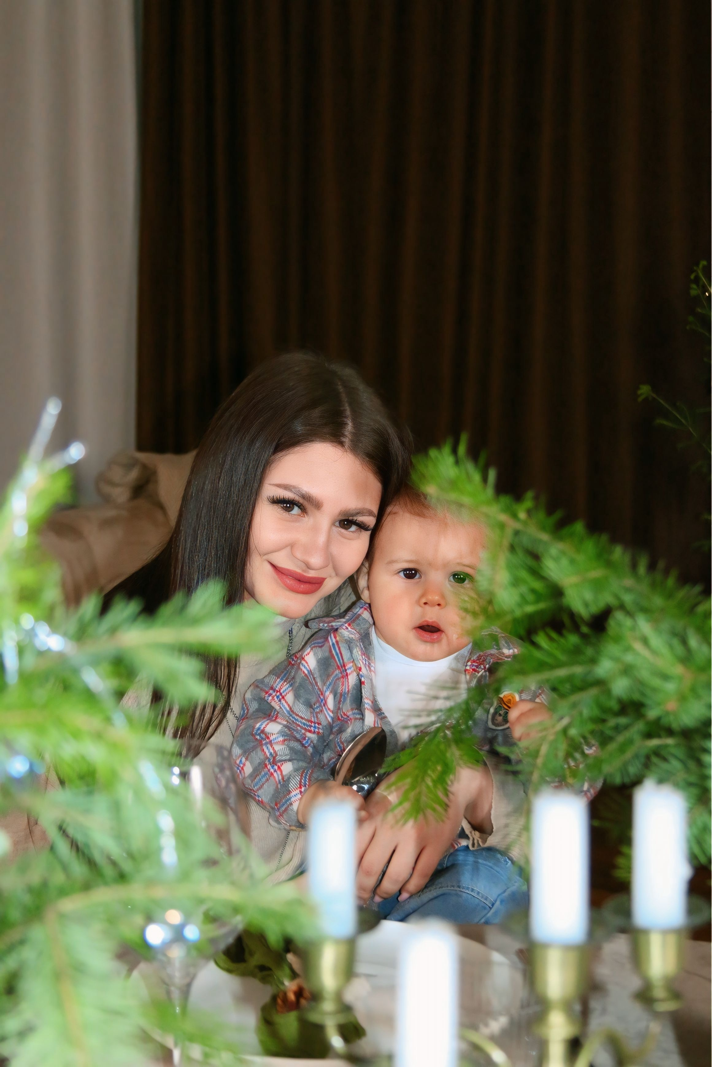 Новогодняя фотосессия мамы с сыном