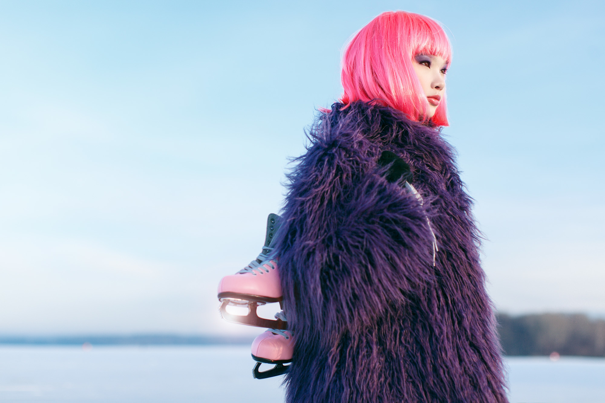 Стильная зимняя фотосессия для девушки