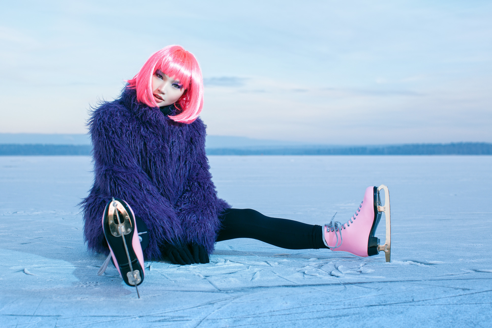 Стильная зимняя фотосессия для девушки