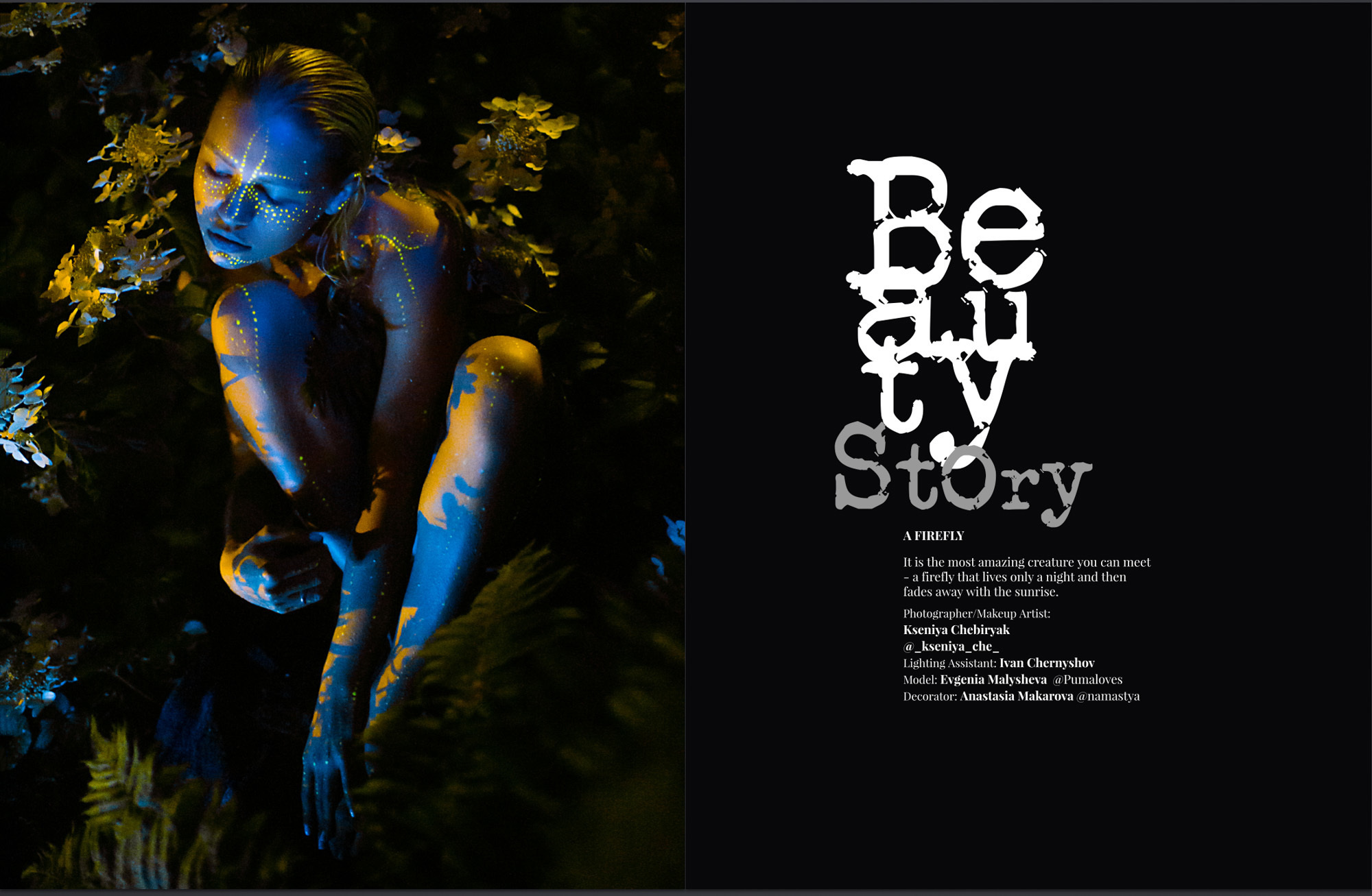 Фотосессия в необычном образе с креативным макияжем