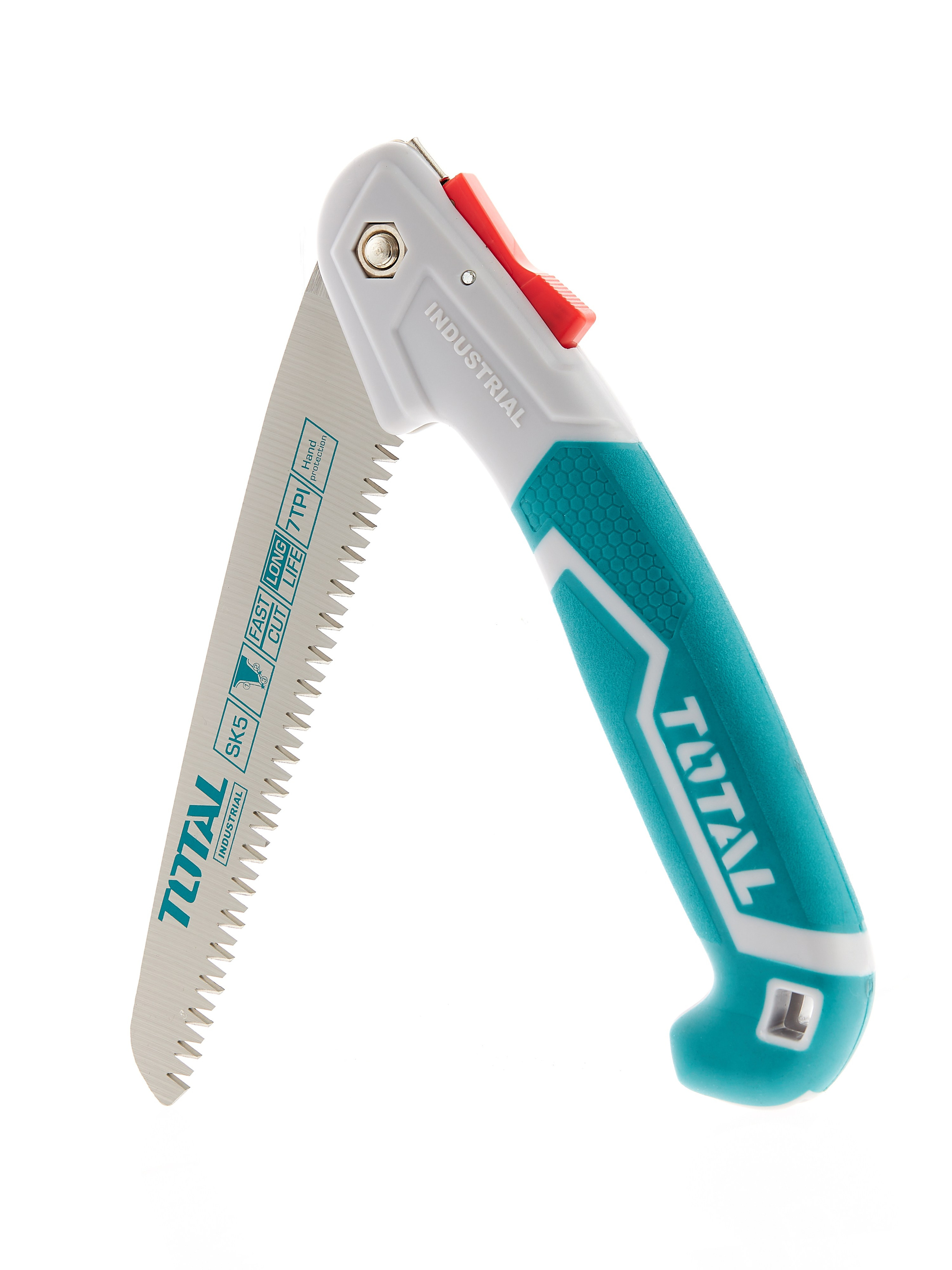 Ножовка открытая на белом фоне