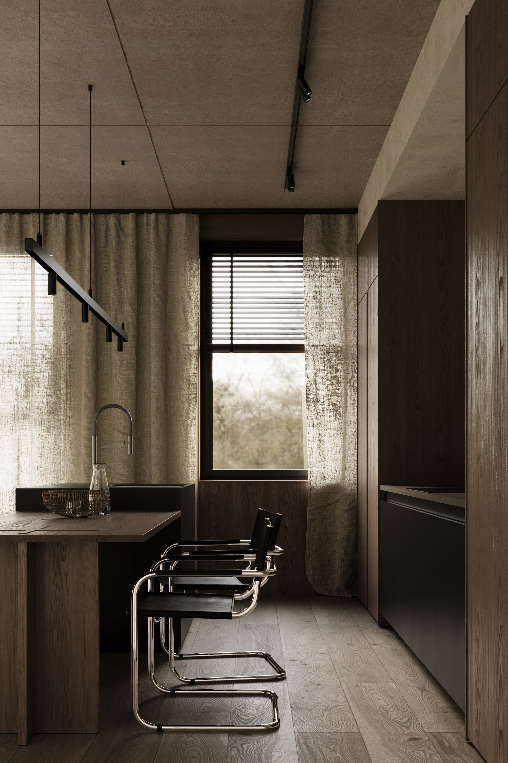 дизайн загородного дома, современный стиль, архитектура, дизайн кухни, уютный минимализм, природные материалы 