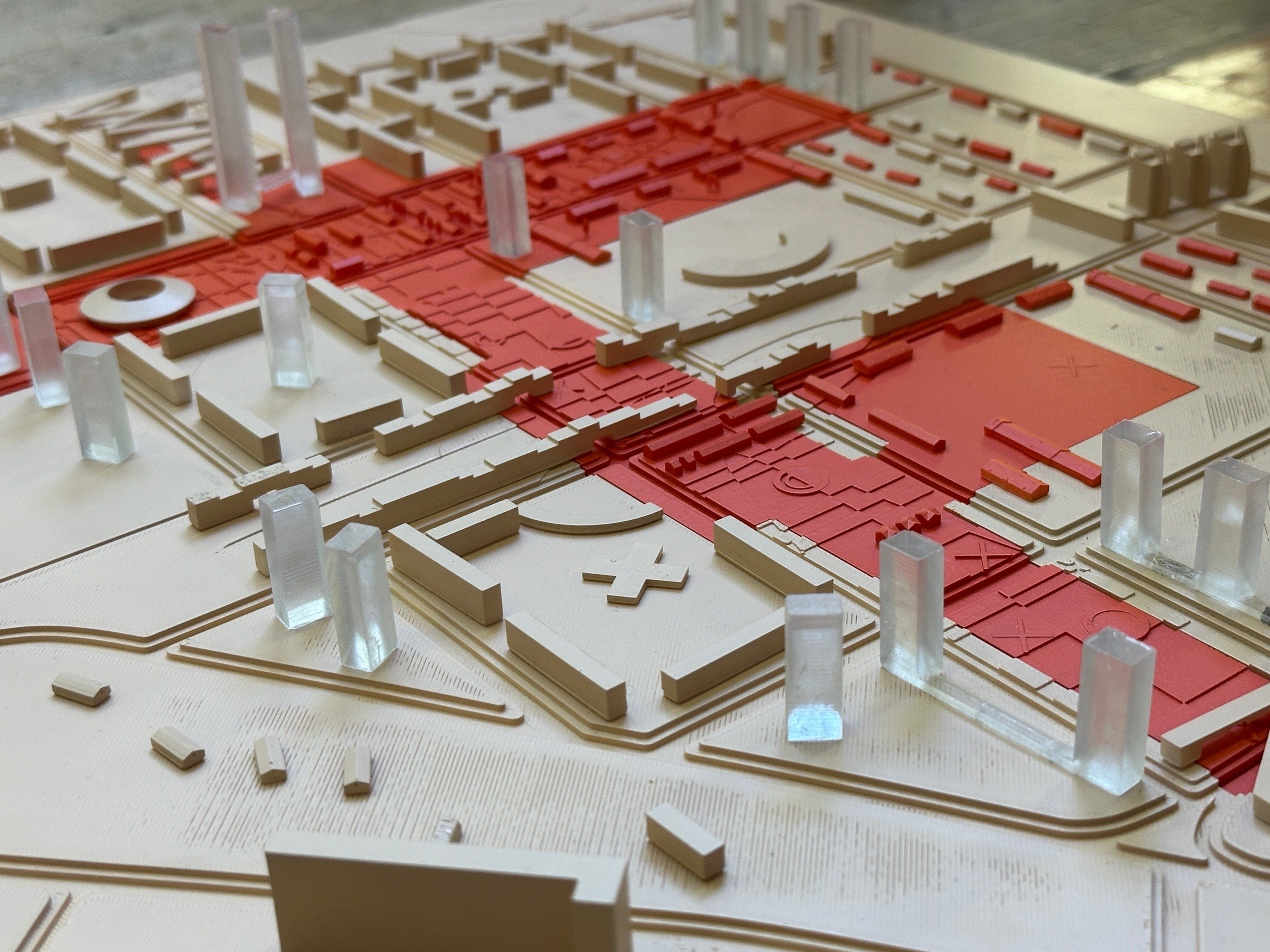 Макет района для 4 курса МАРХИ. 3D печать