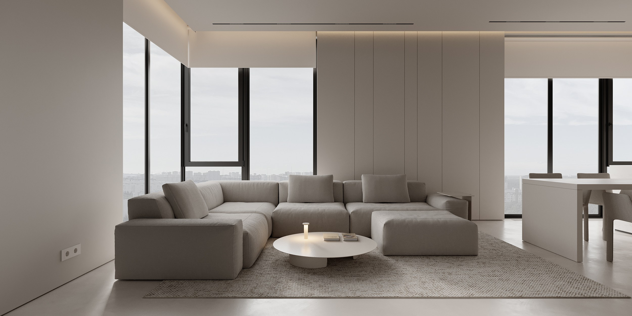 Монохромный интерьер просторной квартиры в Москве. Дизайн интерьера Санкт-Петербург | Москва | Калининград