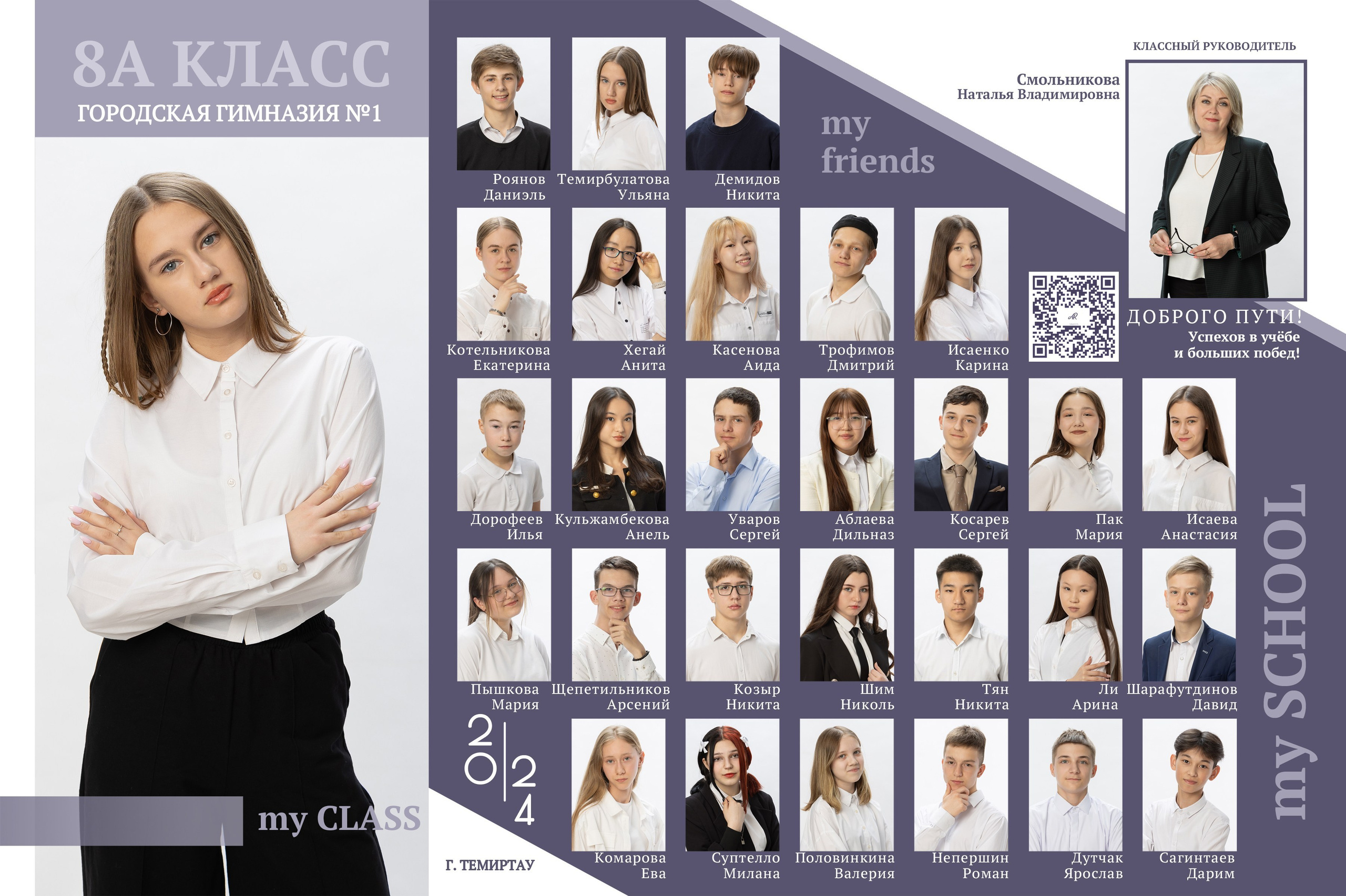 Общие фотографии и виньетки для средней школы, 5-8 класс. Казахстан. Выпускные альбомы и виньетки Караганда, Темиртау