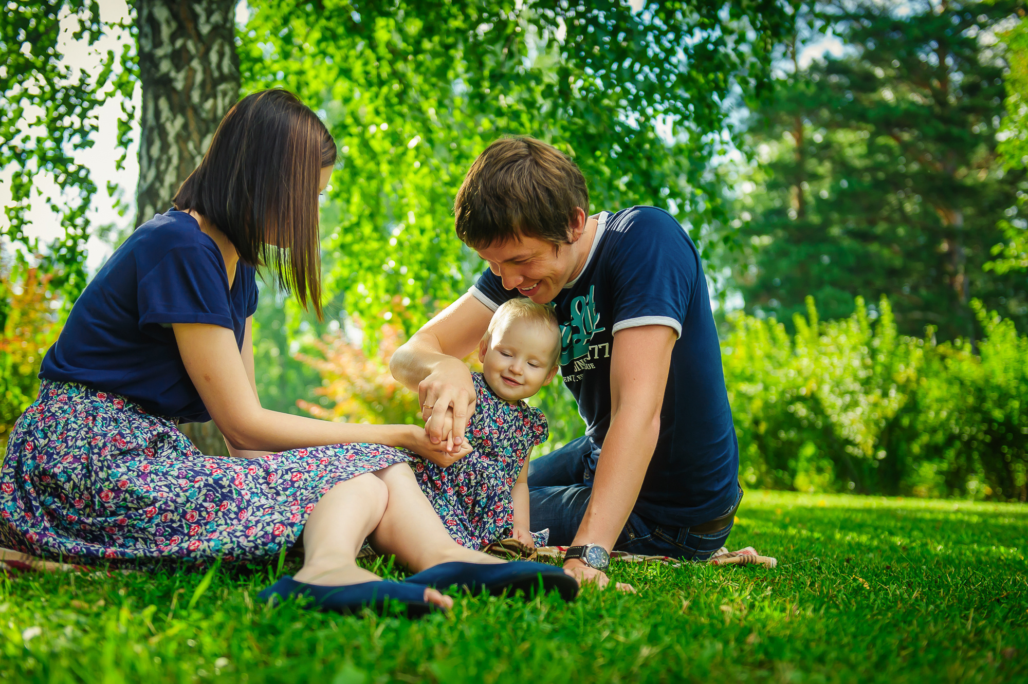 Галина, Алексей и крошка-дочка. Свадебный и семейный фотограф в Новосибирске Александр Счастный