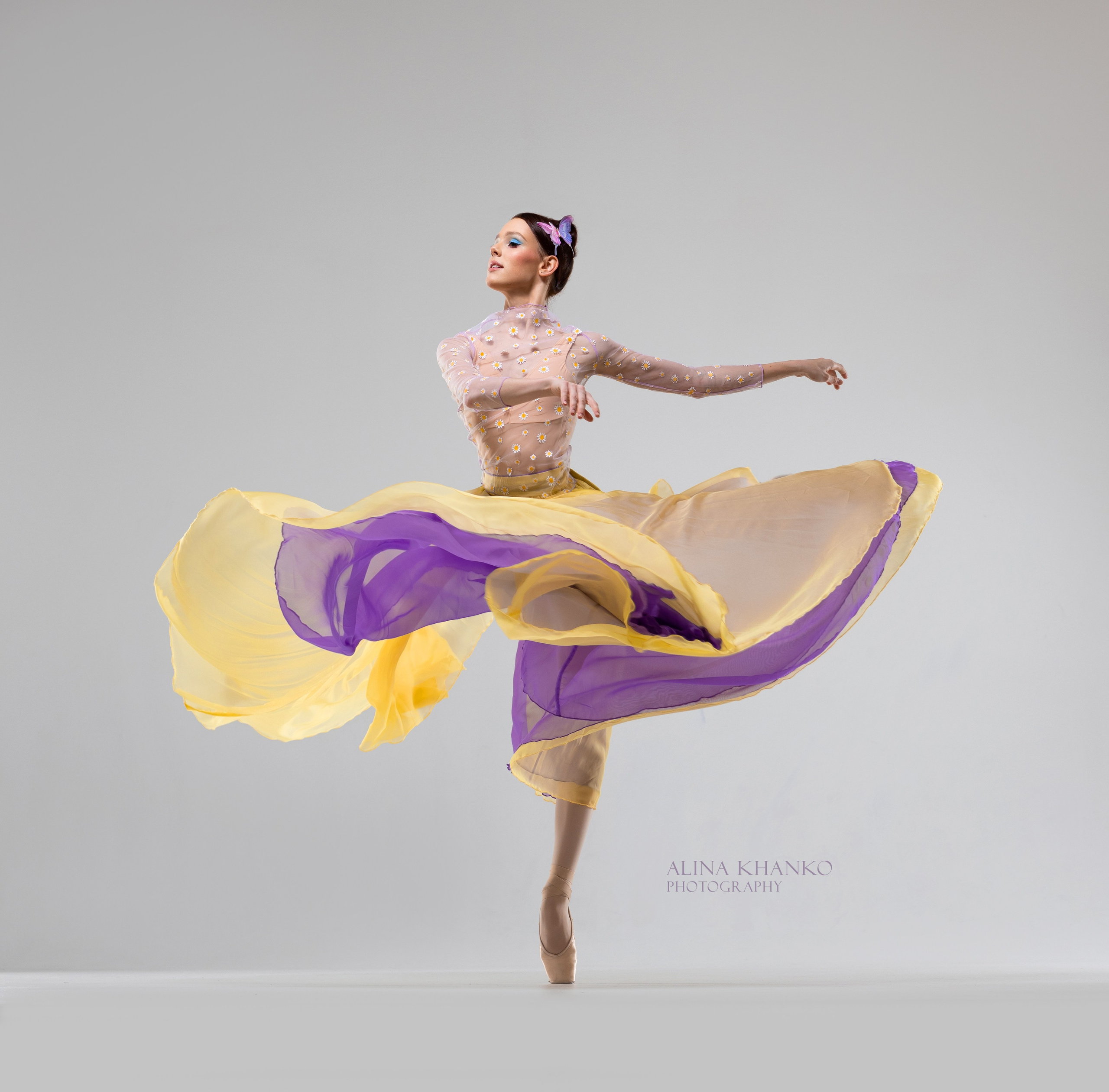 Жёлто-сиреневая воздушная двухсторонняя юбка напрокат бесплатно. Балетный фотограф Алина Ханько — Душа Балета
