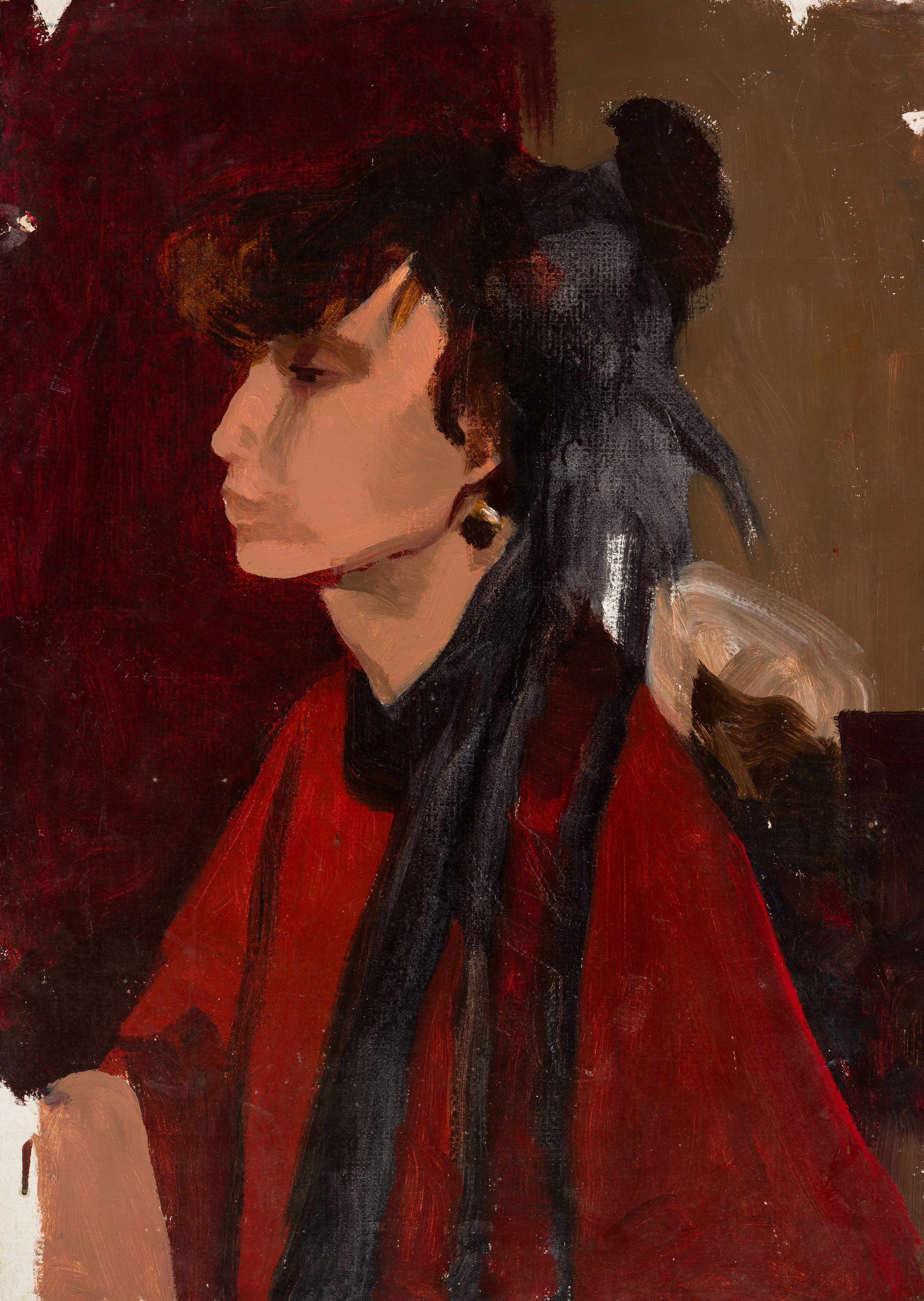 «Портрет Ларисы» - художник Валерий Блохин (картон, масло, 69x49 см, 1986)