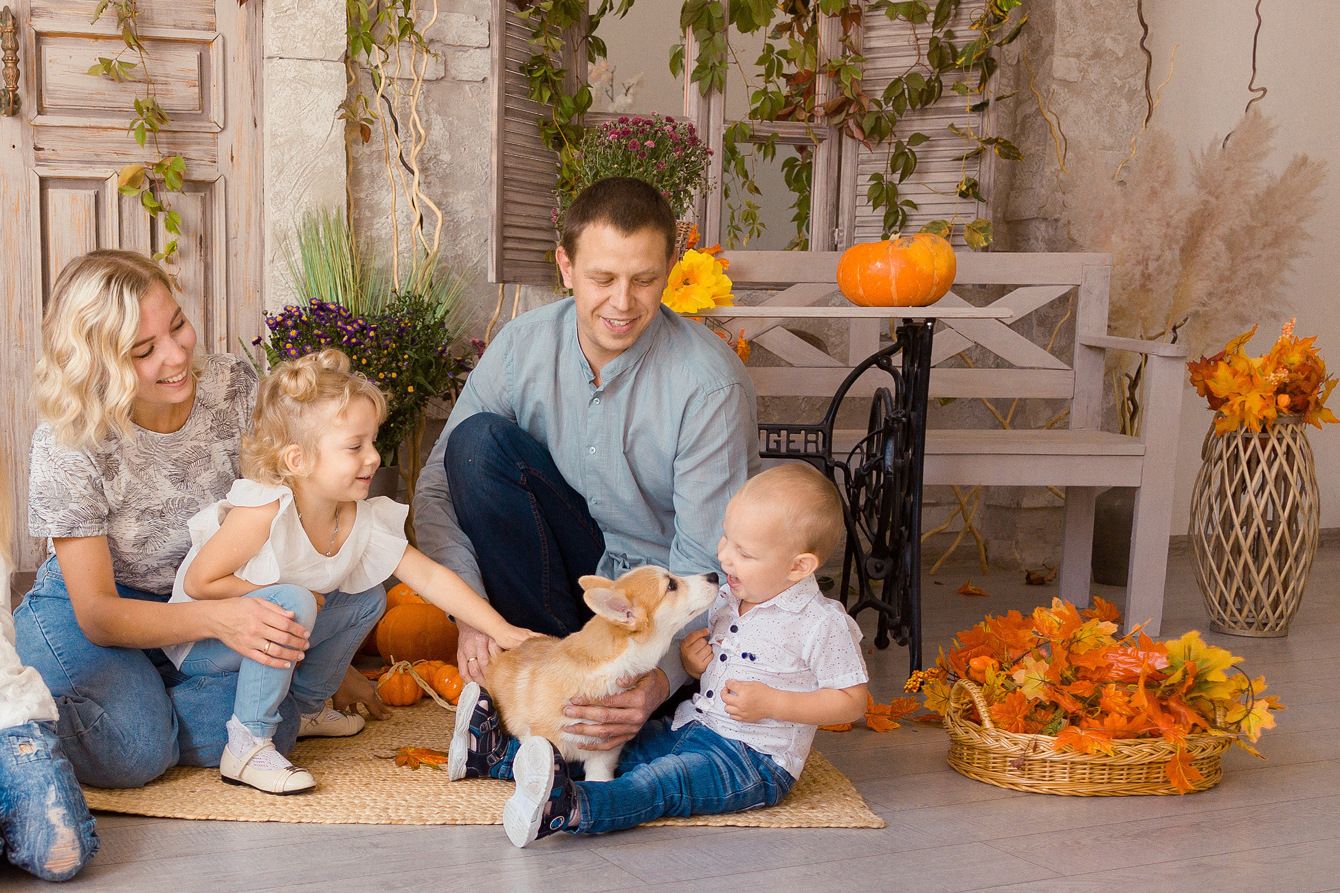 Съемка с корги. Семейный фотограф в Пензе Мария Левина