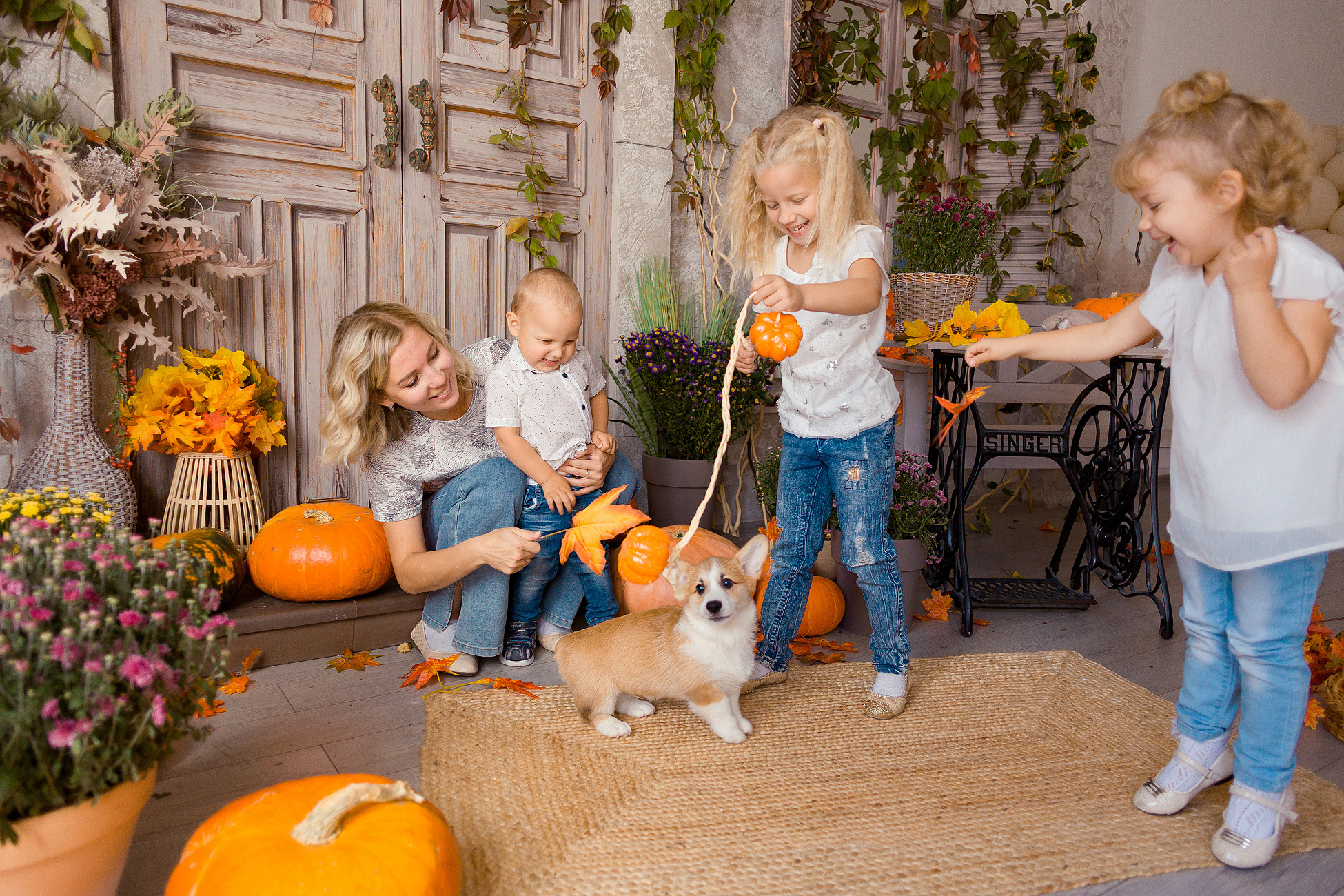 Съемка с корги. Семейный фотограф в Пензе Мария Левина