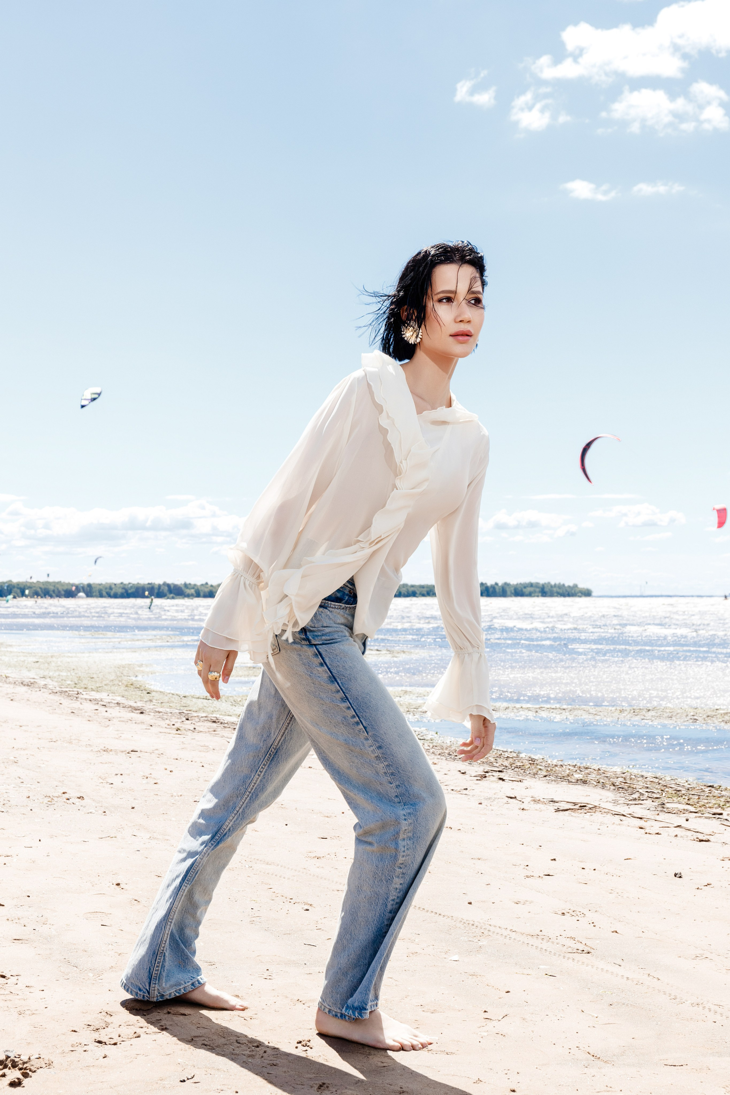 Летняя fashion-съёмка в Петербурге — на Финском заливе