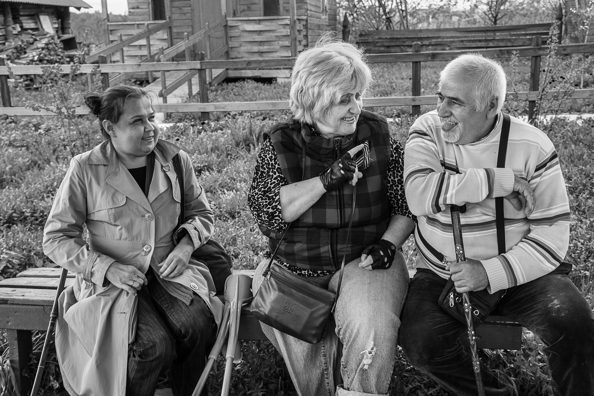 Мери Бушуева с друзьями в день проведения конференции о проблемах инвалидов Доме защитников Отечества на Бородинском поле. Фото: Татьяна Корчагина 