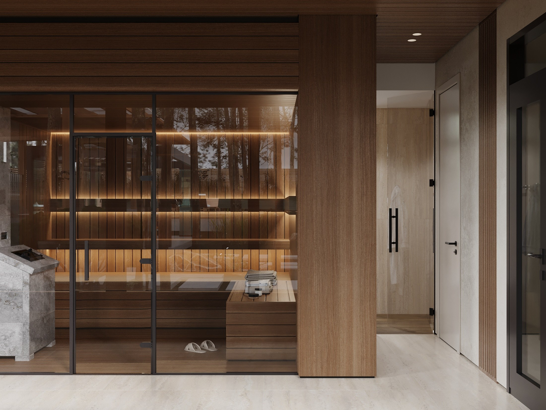 Баня с зоной отдыха. Дизайнер интерьера и 3D визуализатор Ванчугова Ольга