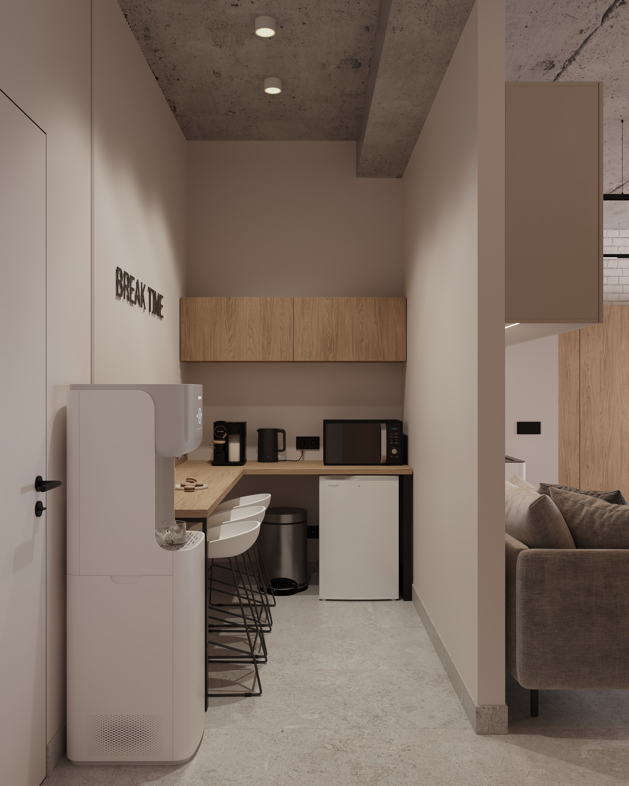 Офис компании «Мединвест». Дизайн интерьера, 3D-визуализация Владивосток