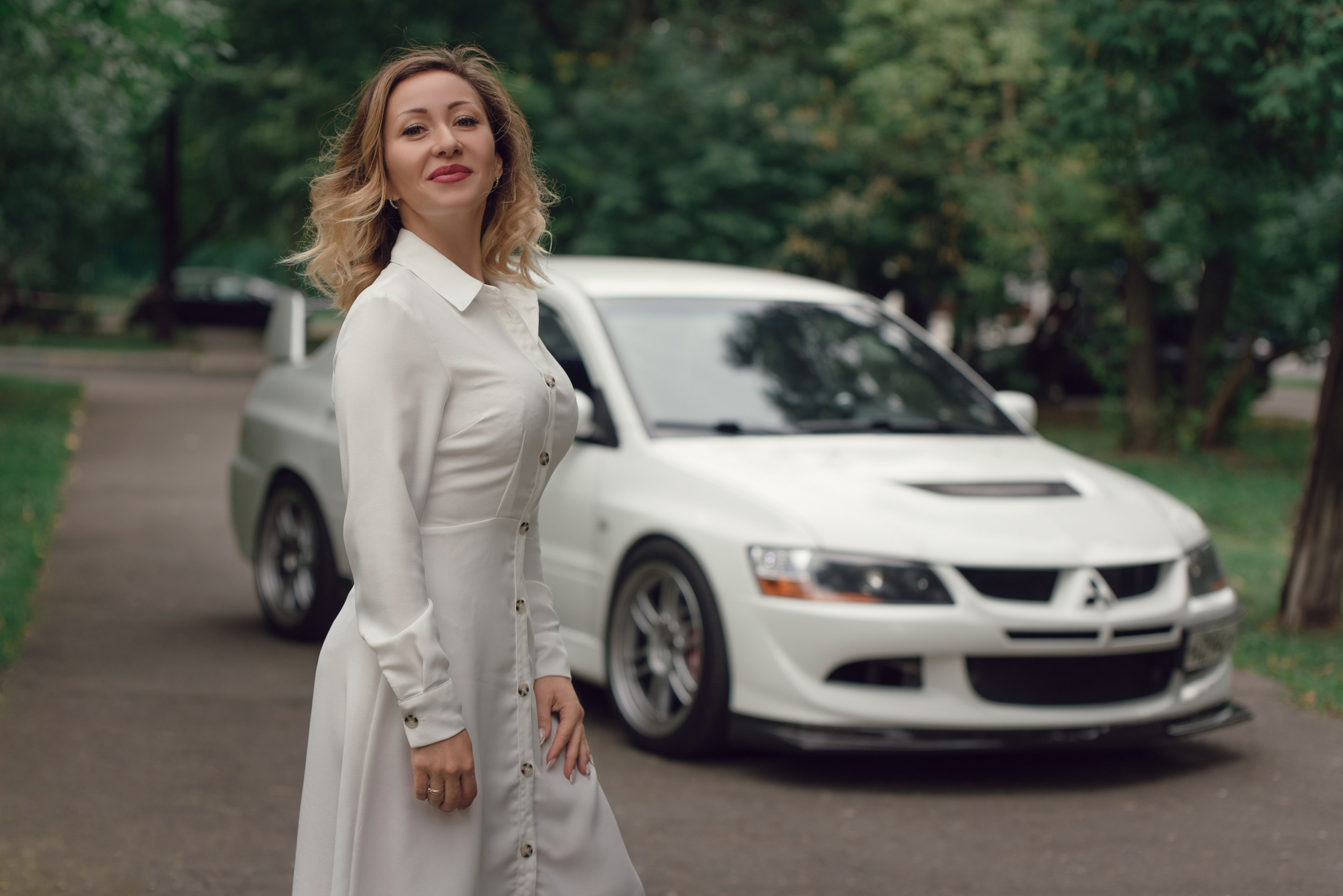 Mitsubishi Lancer Evolution IIX white. DeLorein