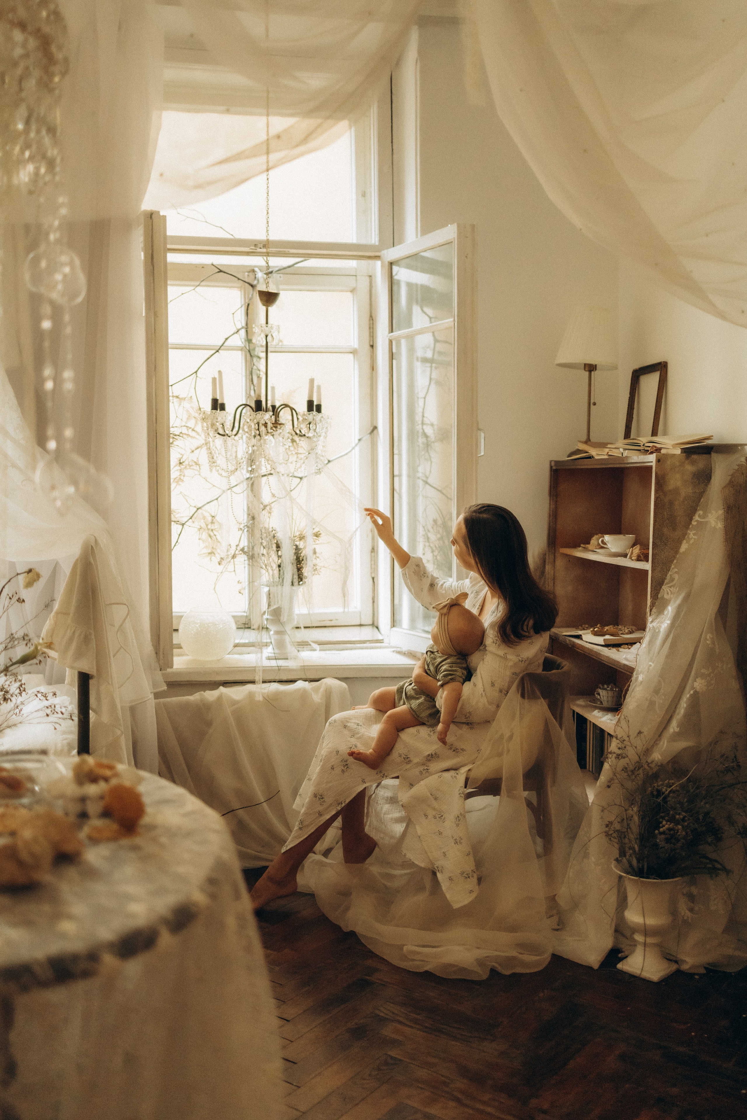 Аня и малышка Настя. Семейный, домашний, ньюборн фотограф Москва Цветкова Елизавета