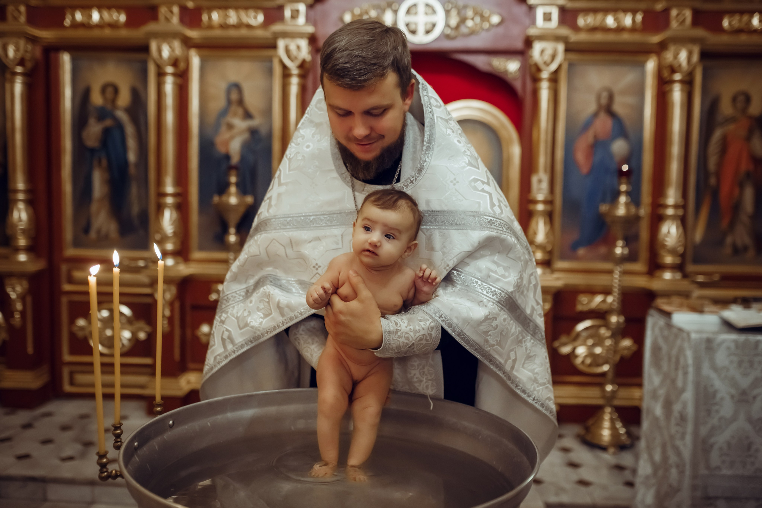 Крещение Василисы. Фотограф на Крещение, семейный фотограф в Москве