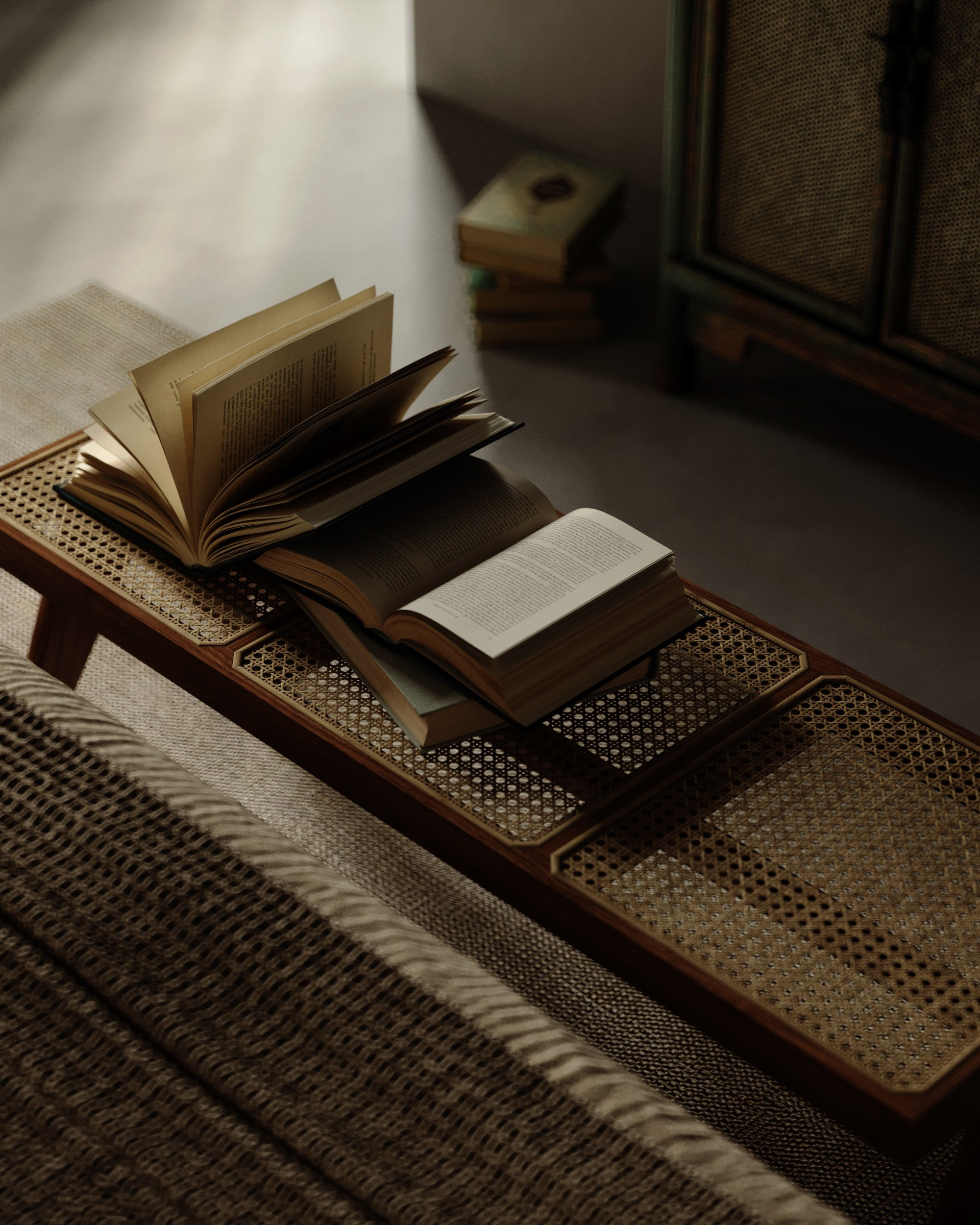 Спальня в стиле Wabi-Sabi. Создание 3д визуализаций. Анимированное видео. Сборка сцен