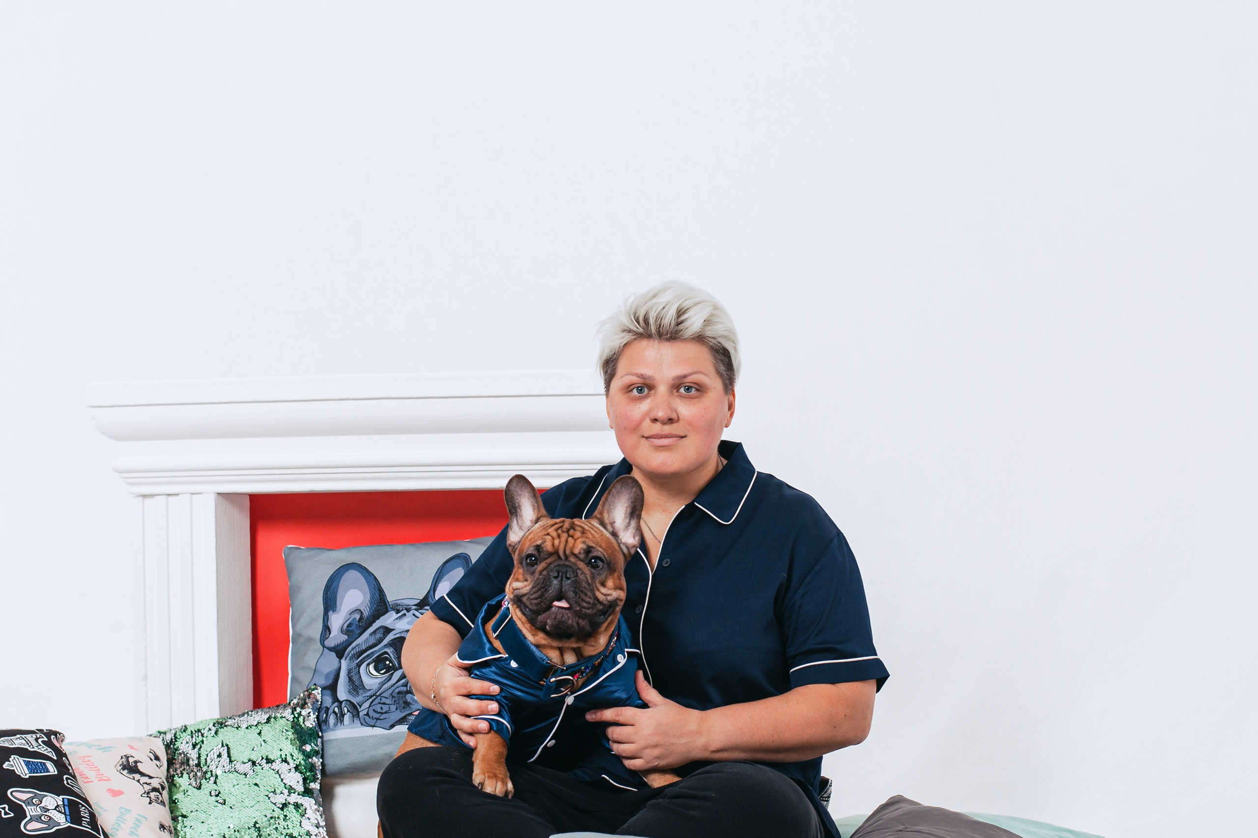 Пижамная вечеринка французских бульдогов и их хозяев. Фотограф-анималист Татьяна Степанова