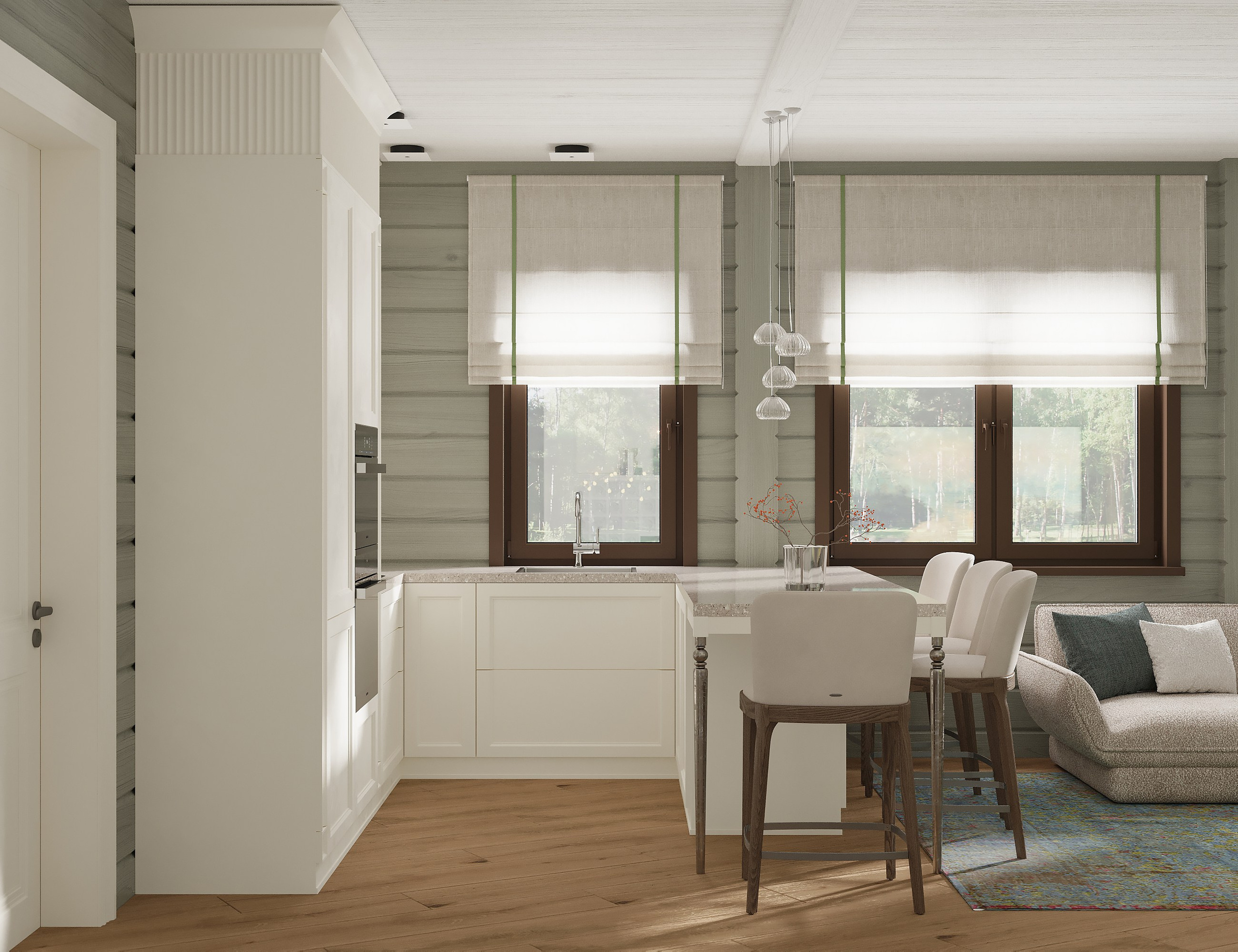 Кухня — гостиная. 3D-дизайнер Кристина Пуляевская