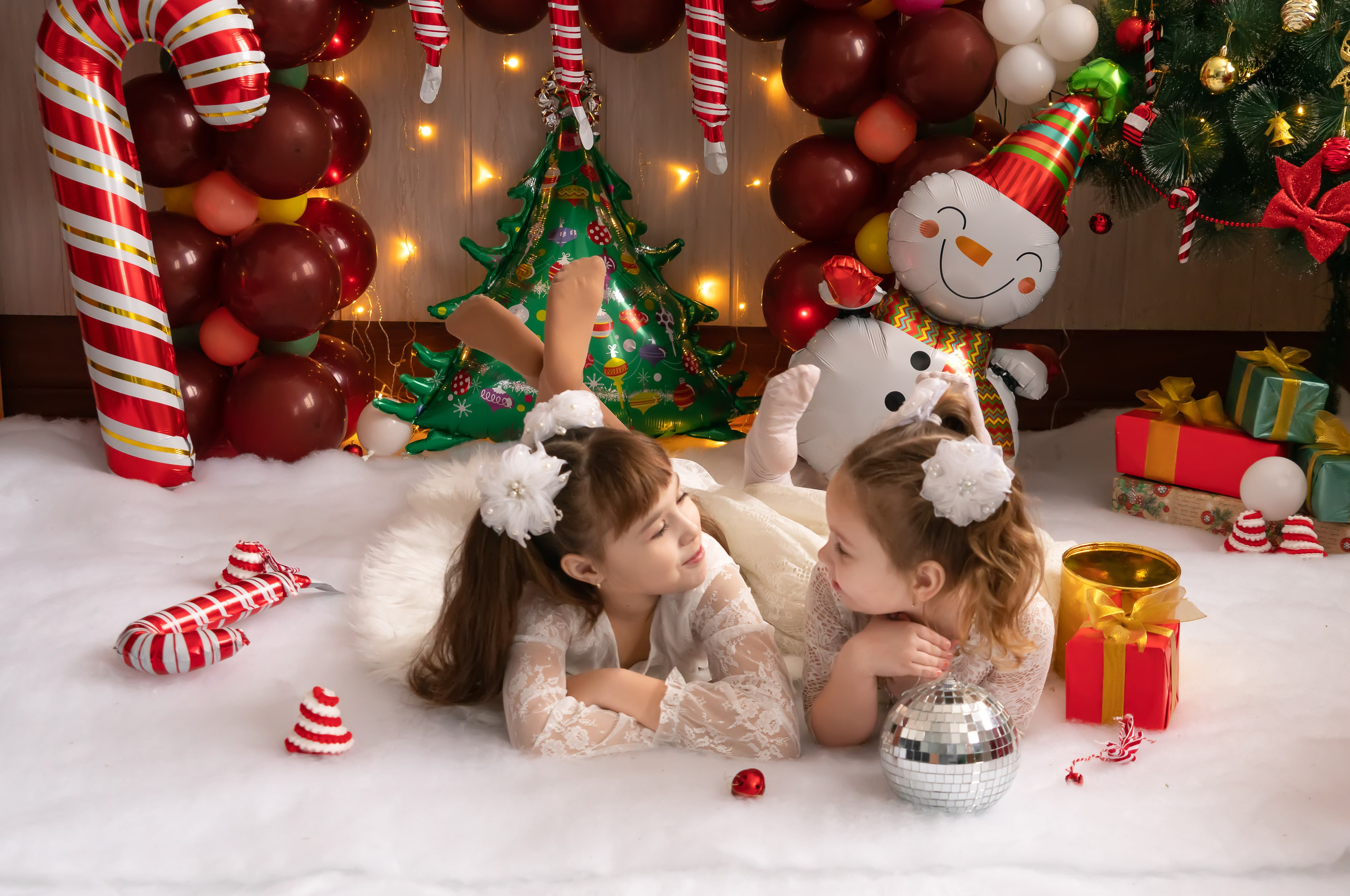 Новый год: Юлия и дочки. Семейный и детский фотограф Тула Ясногорск Тульская область Надежда Кукушкина
