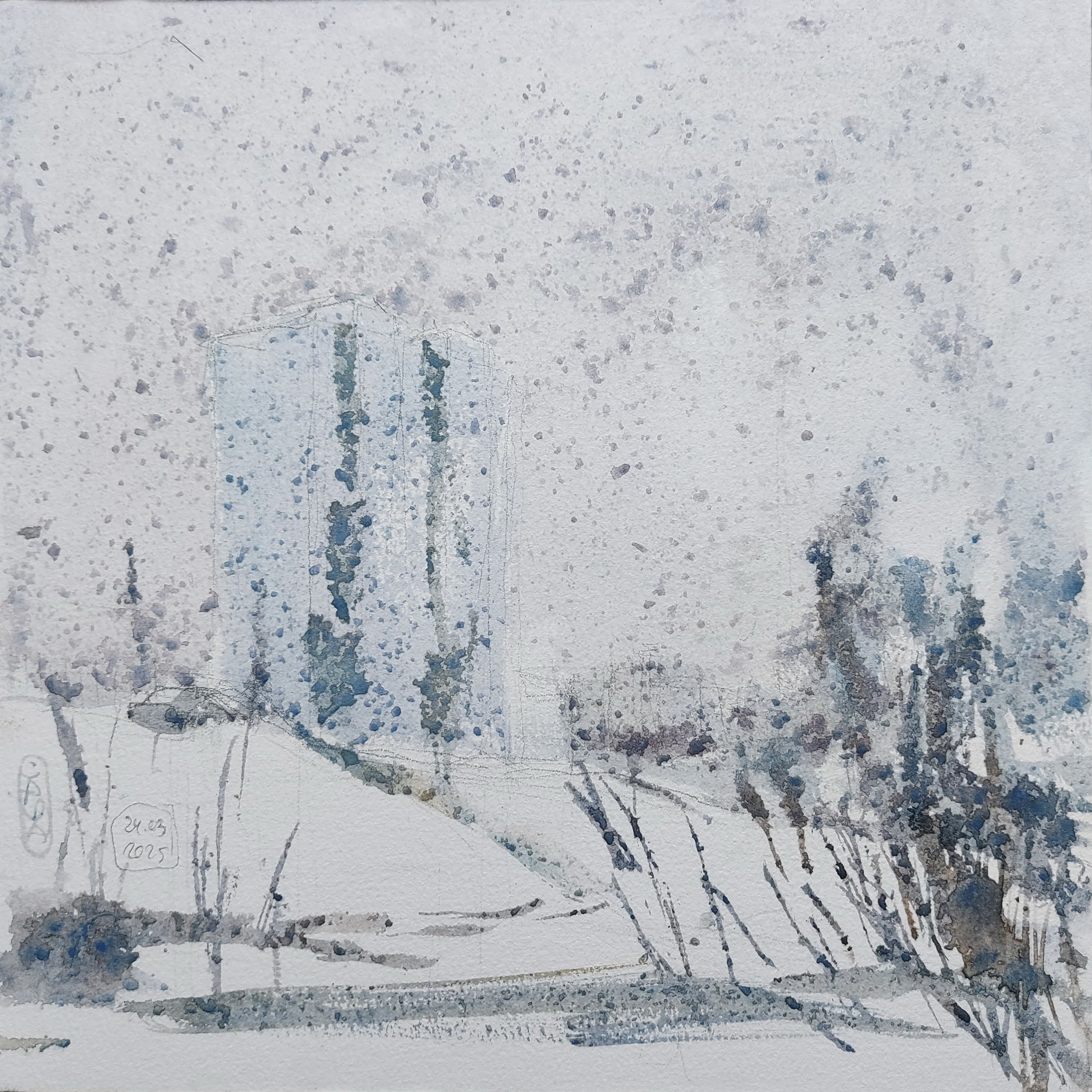 Not-quite-"The Green Hills" neighbourhood | Tomsk, Russia | March 2025 | 26 x 26 cm