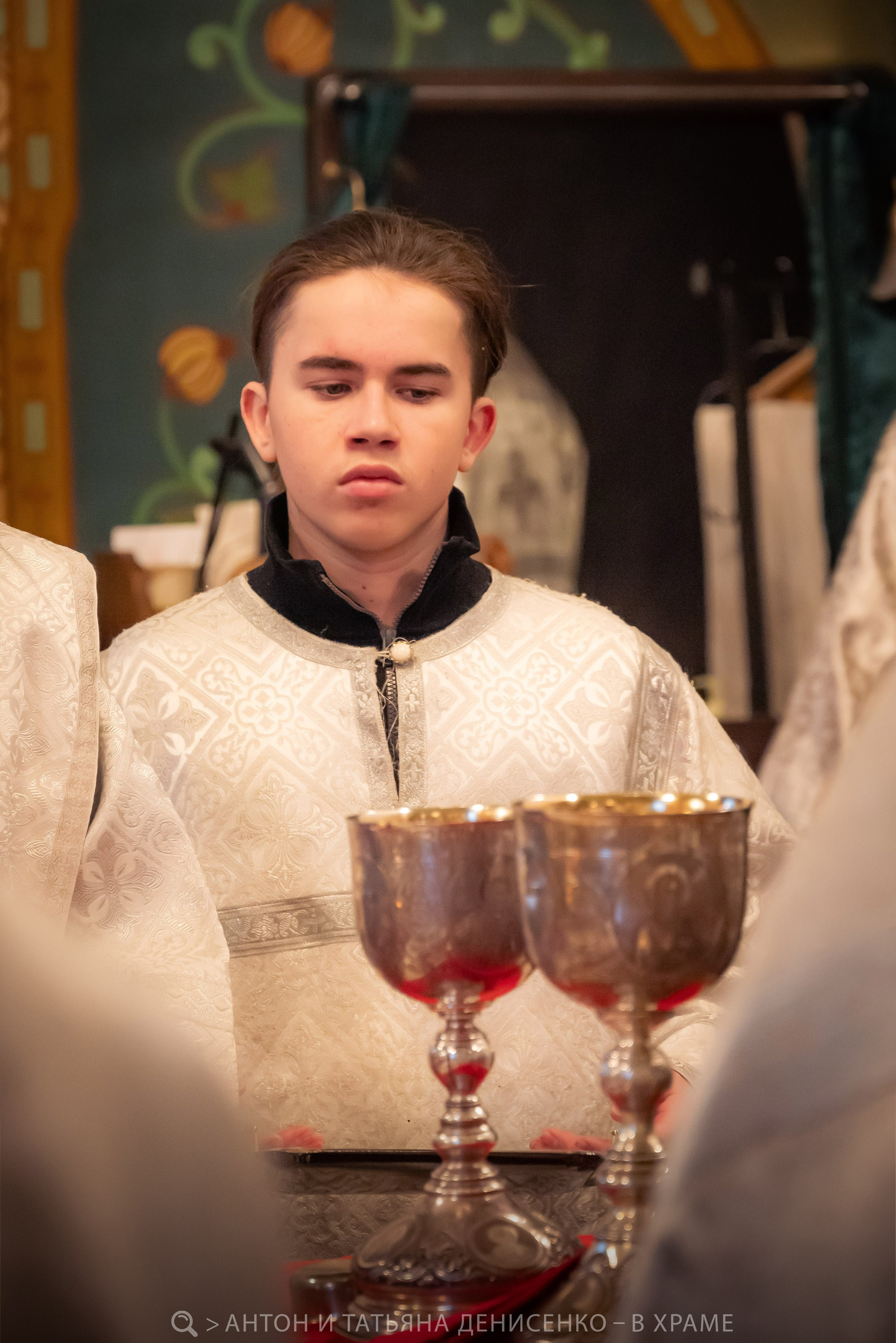 Праздник Богоявления. Литургия — Храм девяти мучеников Кизических. Антон и Татьяна Денисенко — В храме