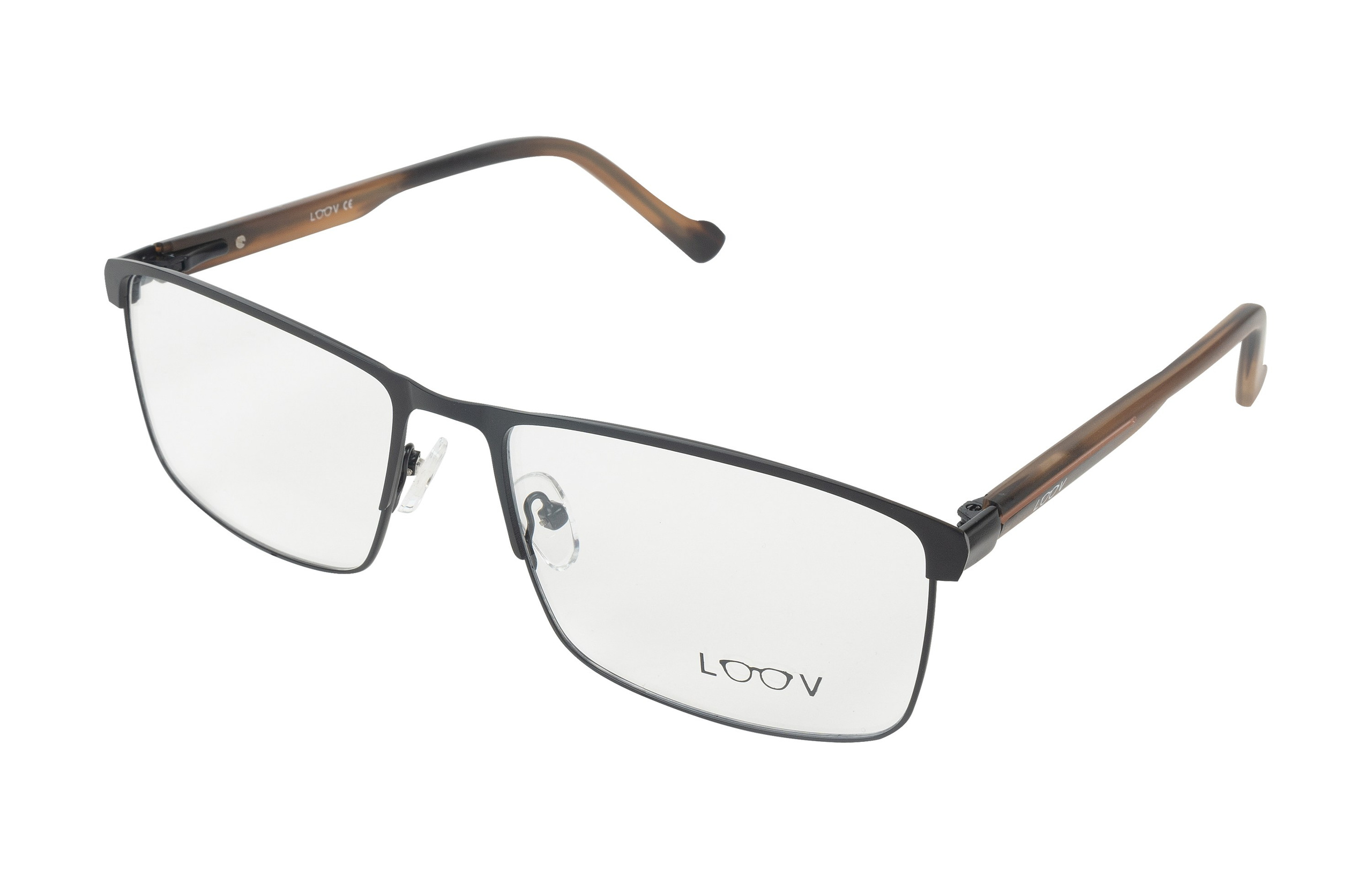 Очки в прямоугольной оправе мужские на белом фоне