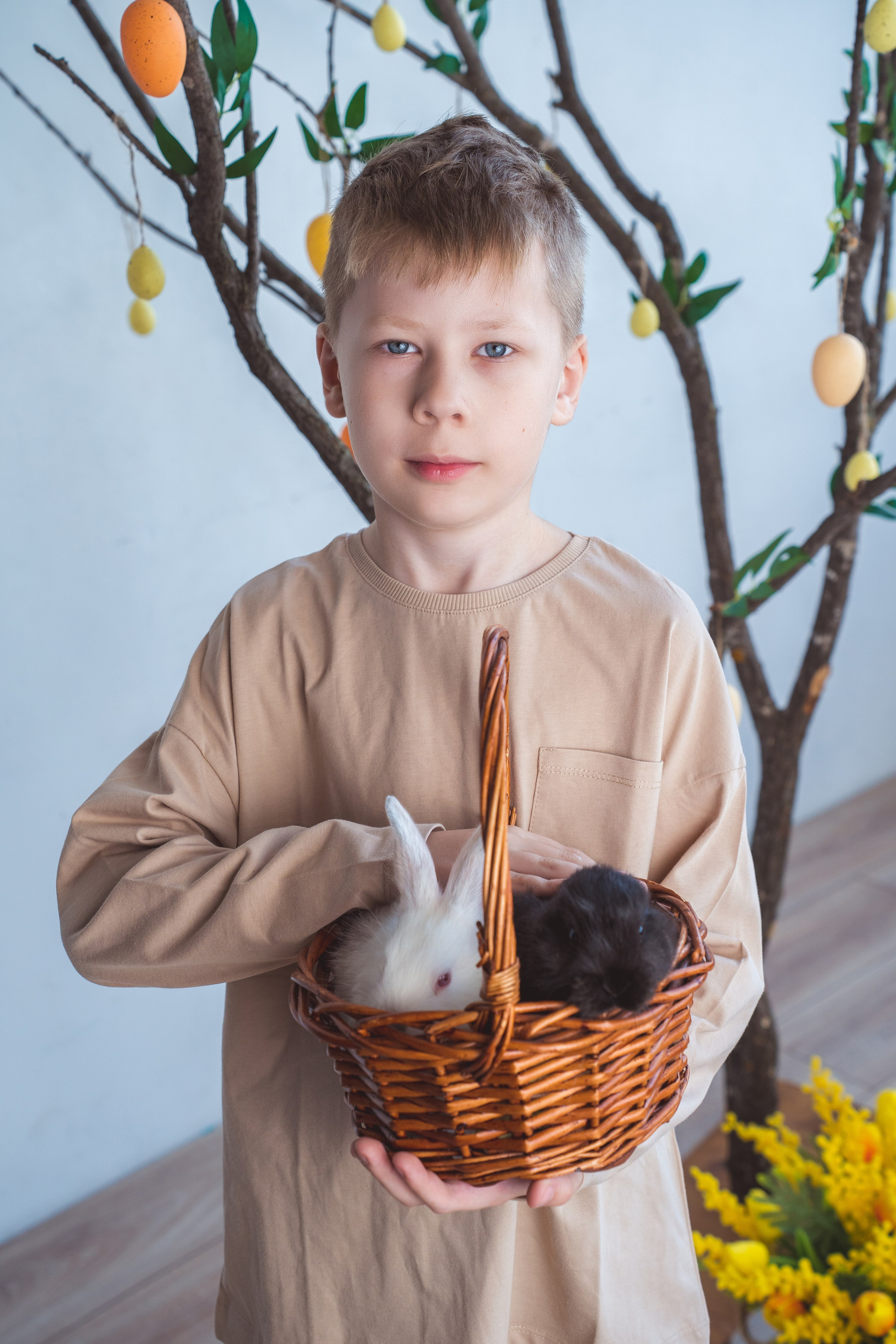 Пасхальный фотодень с цыплятами и кроликами. Фотограф Маргарита Слободянина в Хабаровске