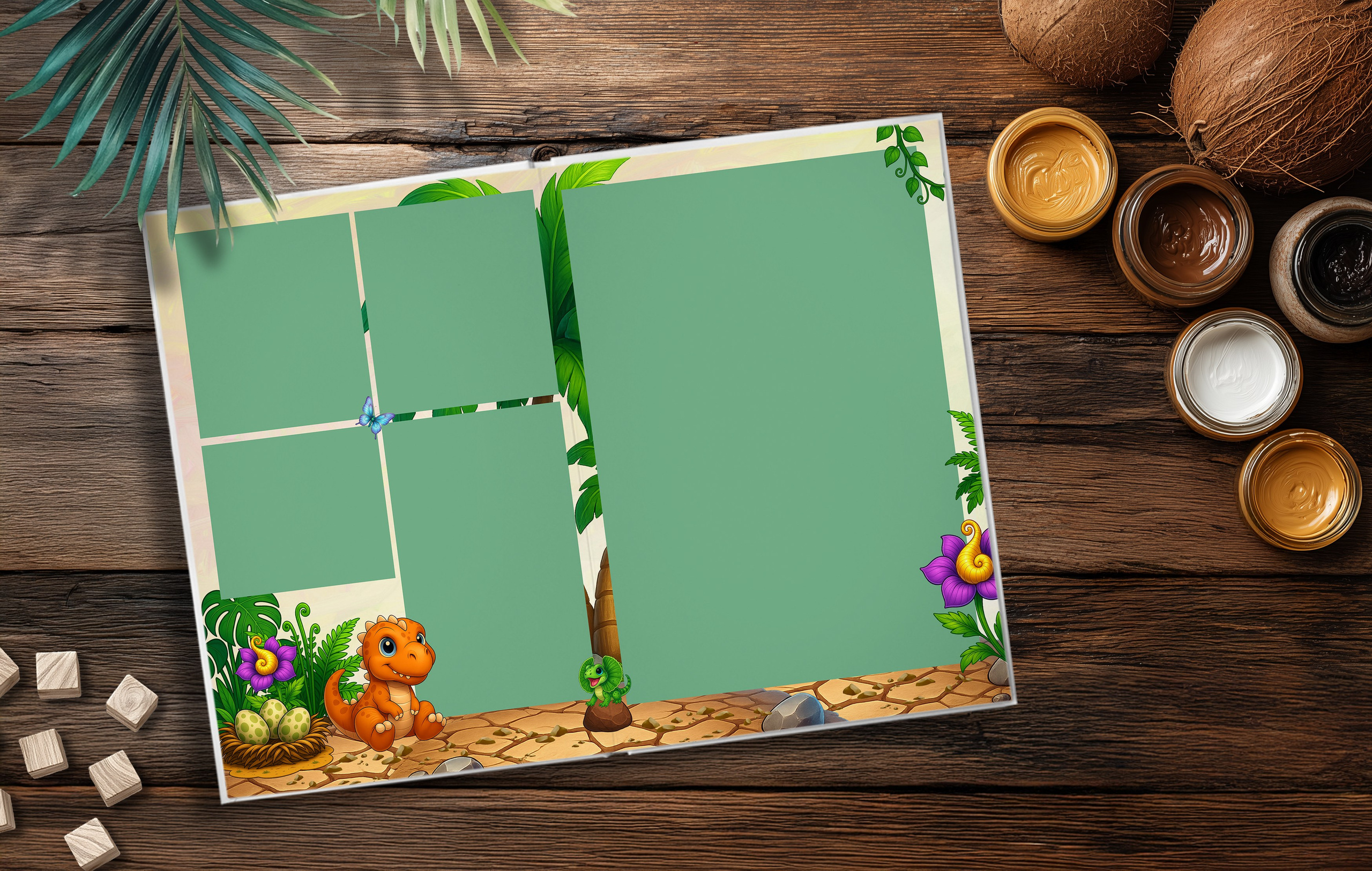 Дизайн «Динозаврики». Шаблоны и дизайны выпускных альбомов и фотокниг