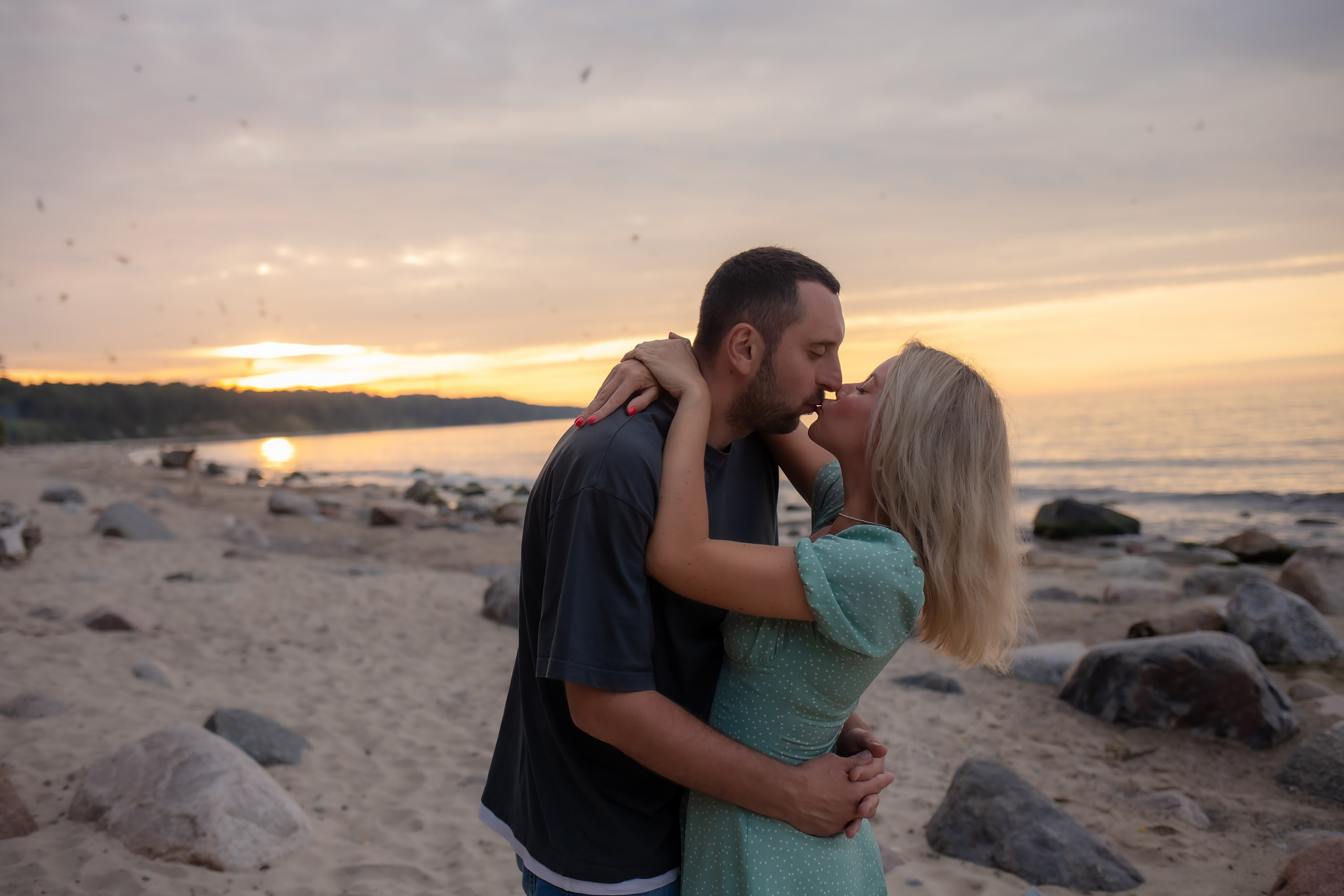 Есеня, Леня и Аня. Закат в Куликово. Фотограф в Калининграде Решетникова Алина