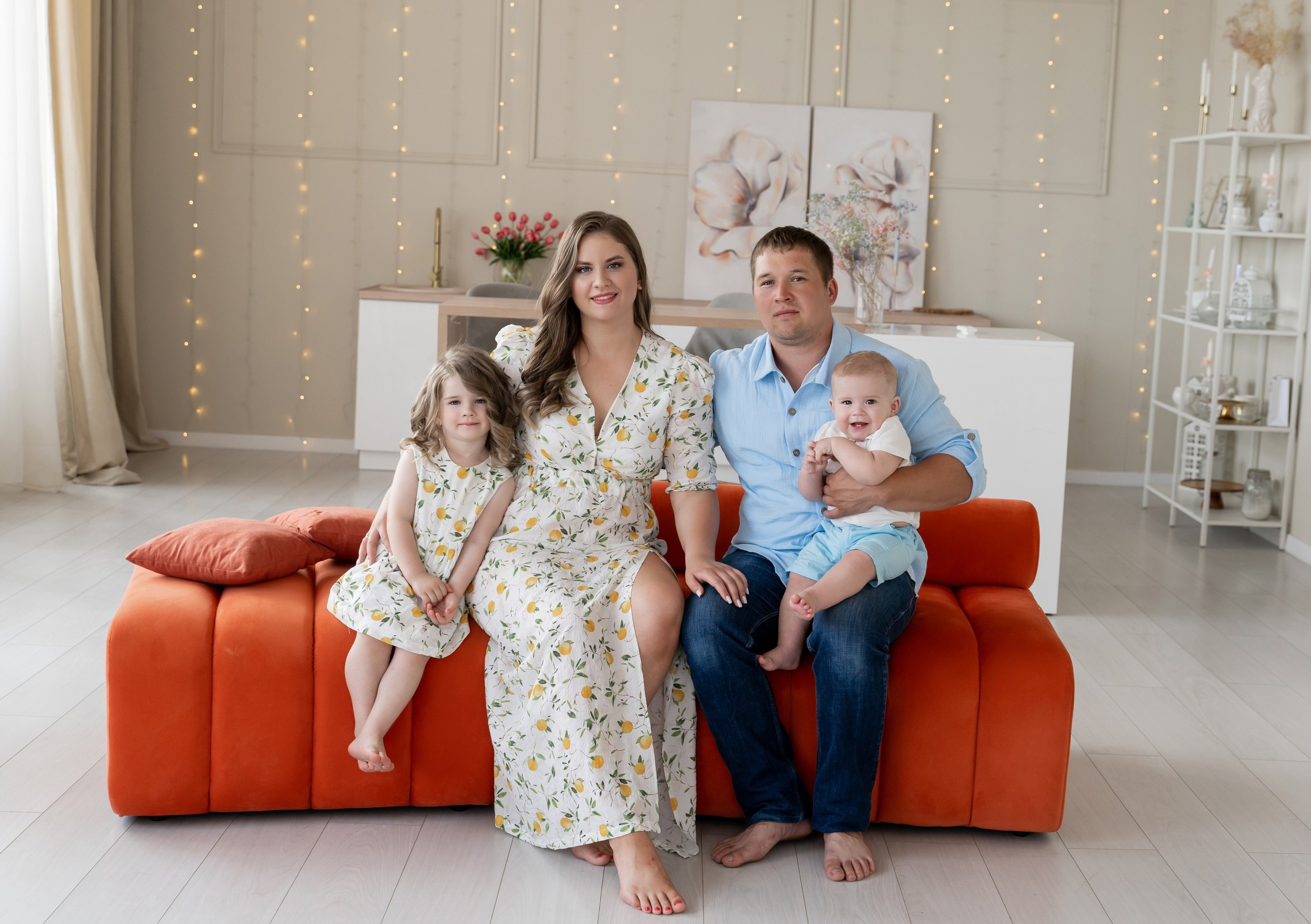 Платья Family look. Фотостудия Малина в городе Улан-Удэ. Фотограф Ирина Жарникова